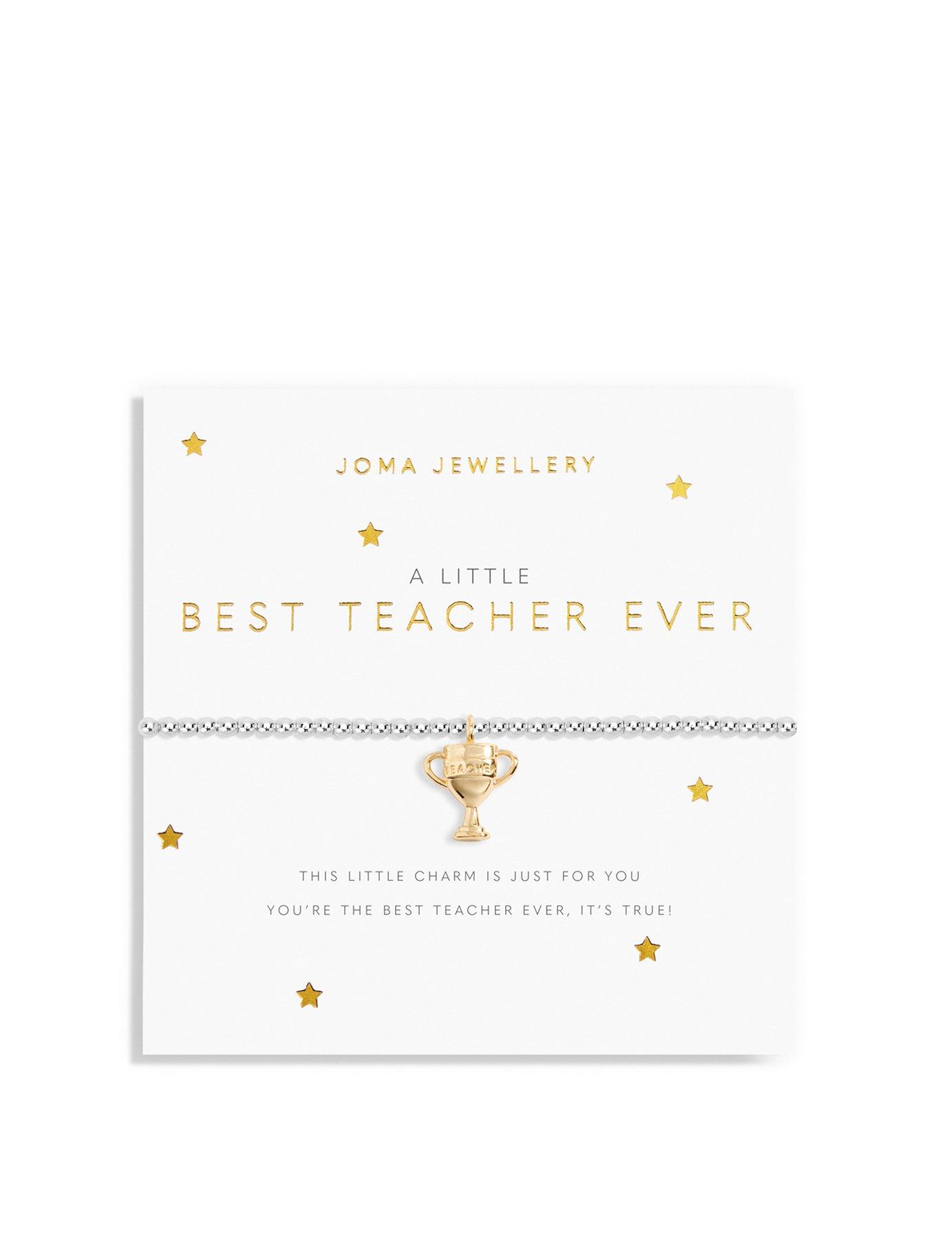Joma Jewellery A Little Best Teacher Ever Bracelet In Silver And Gold Plating
