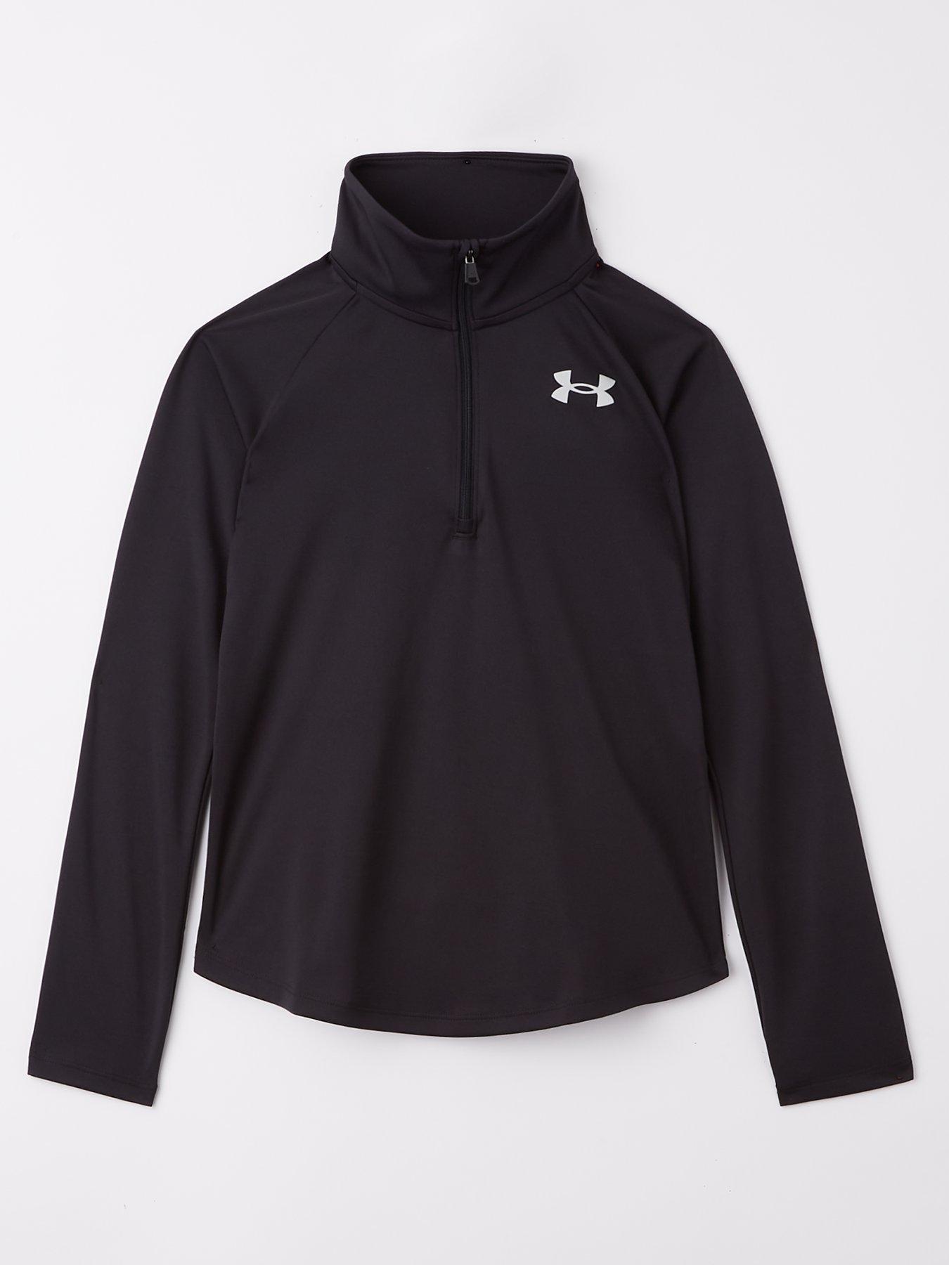 under-armour-girls-tech-graphic-12-zip-blackfront