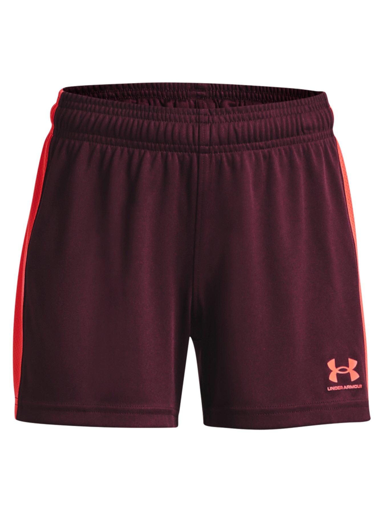 UNDER ARMOUR Boys Challenger Knit Shorts - Black/White