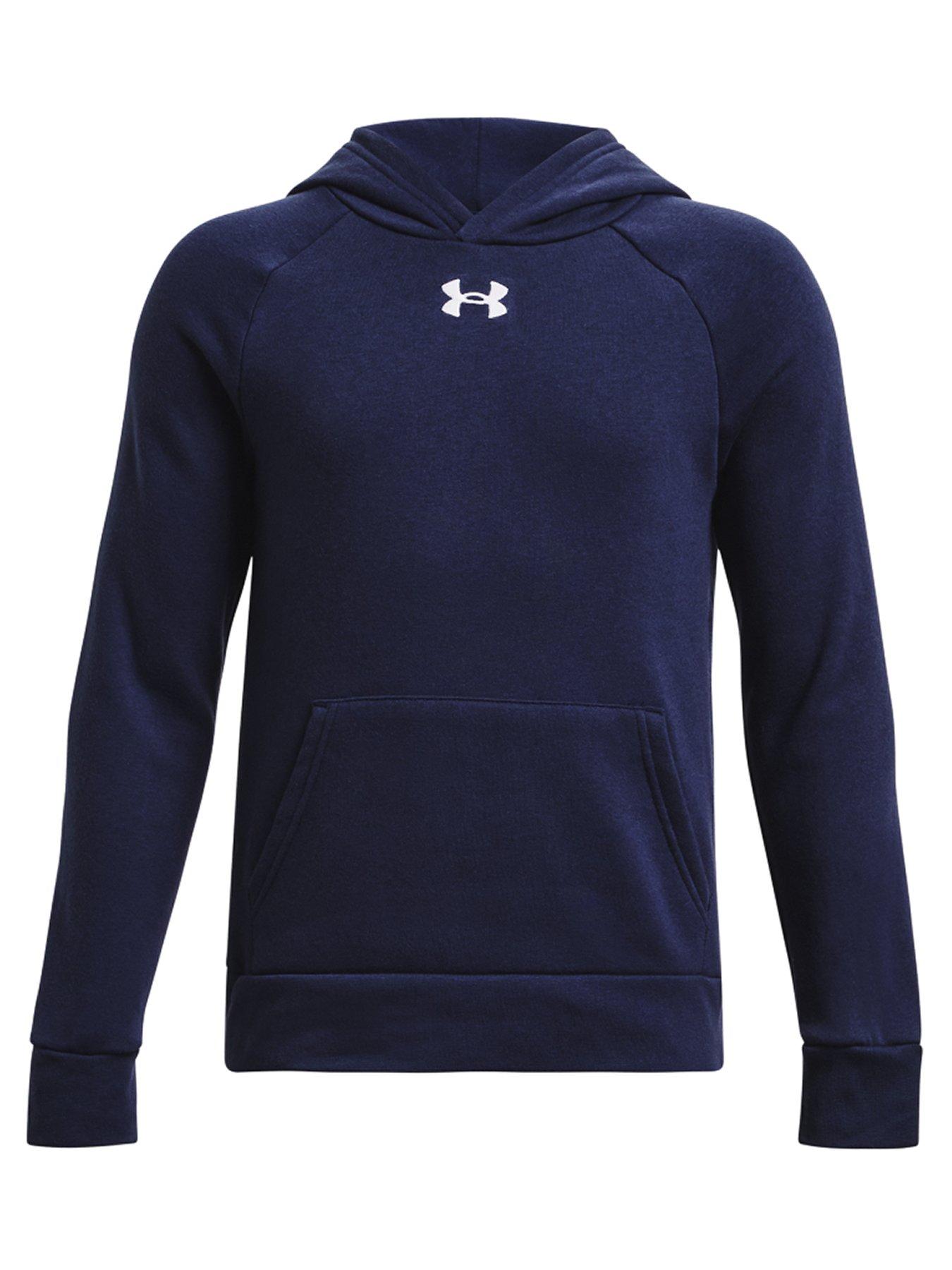 UNDER ARMOUR Boys Rival Fleece Hoodie - Dark Red