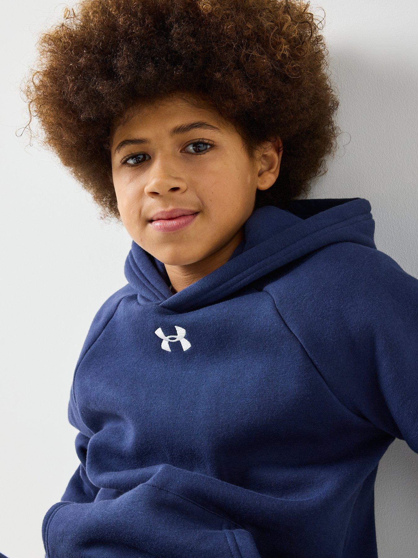 Image 4 of 6 of UNDER ARMOUR Boys Rival Fleece Hoodie - Navy