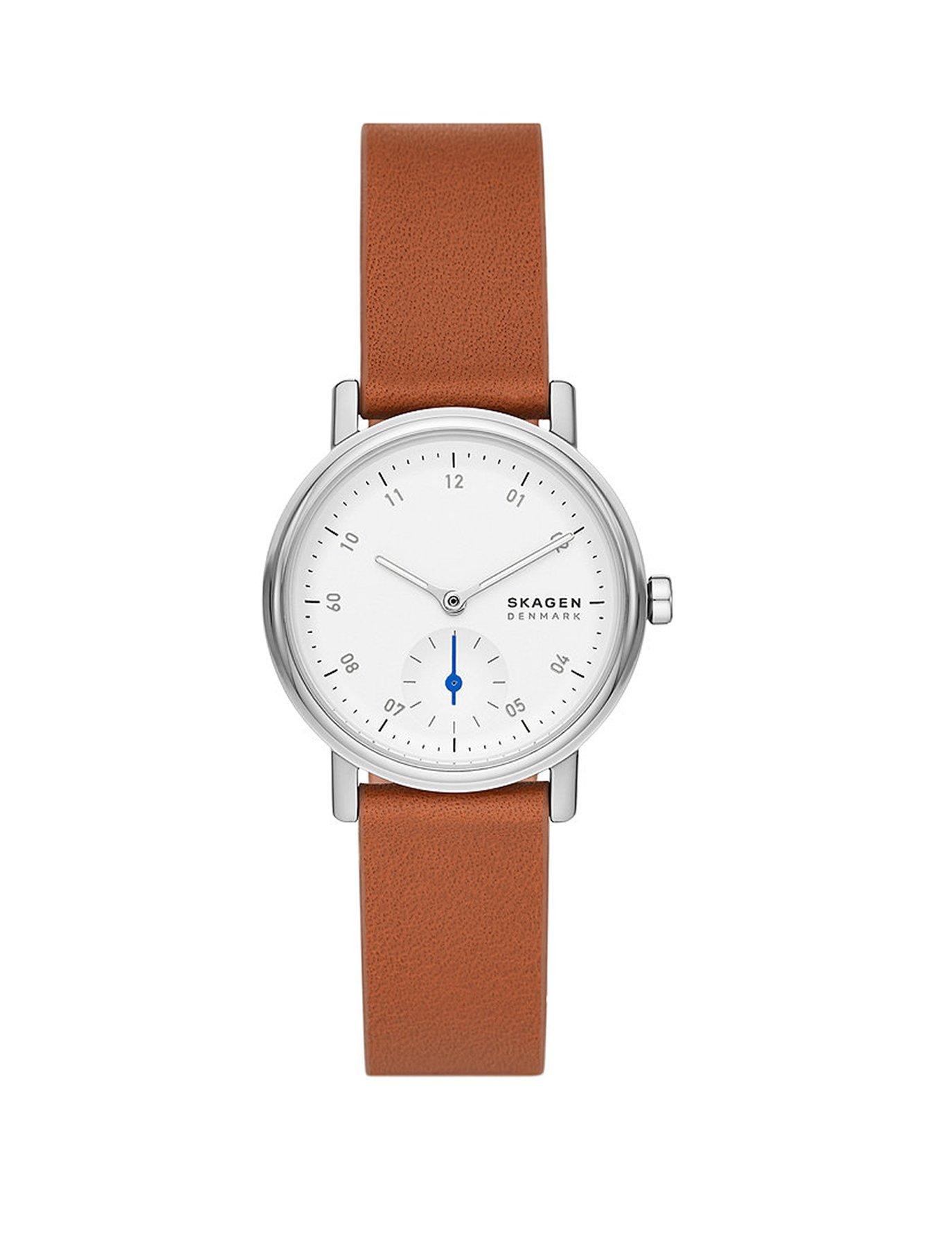 Skagen hagen leather discount watch