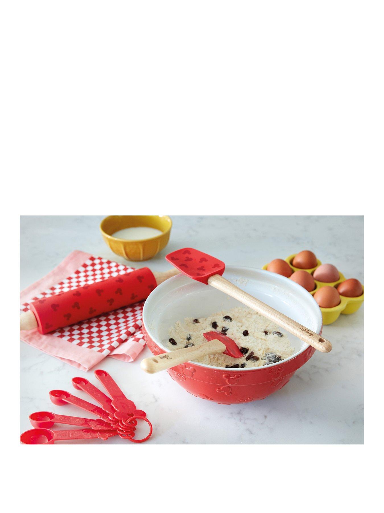 undefined Disney Bake with Mickey Mouse Ceramic Mixing Bowl, Spatula and and Measuring Spoons Set