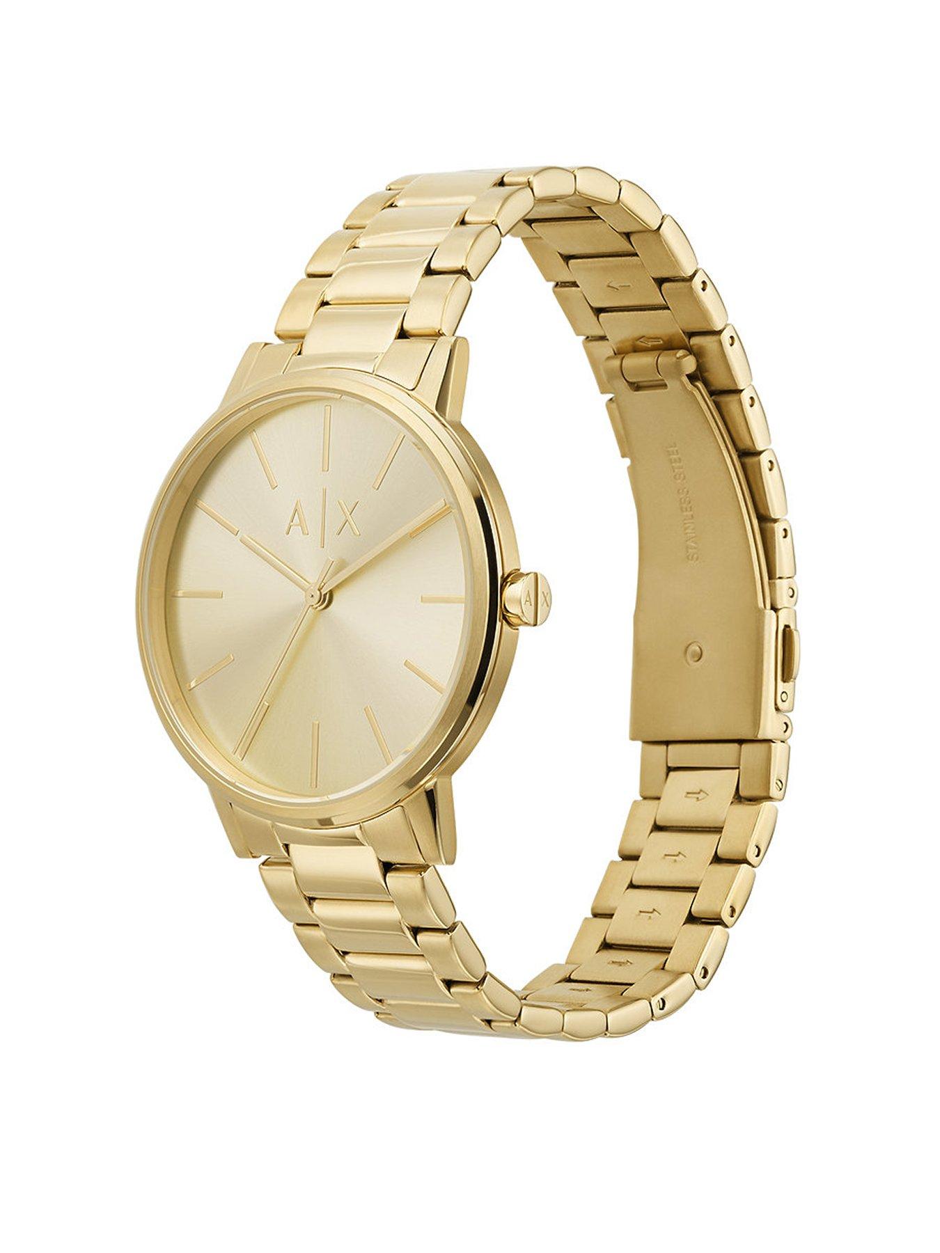 armani-exchange-gold-tone-dial-gold-bracelet-watch-amp-bracelet-gift-setstillFront