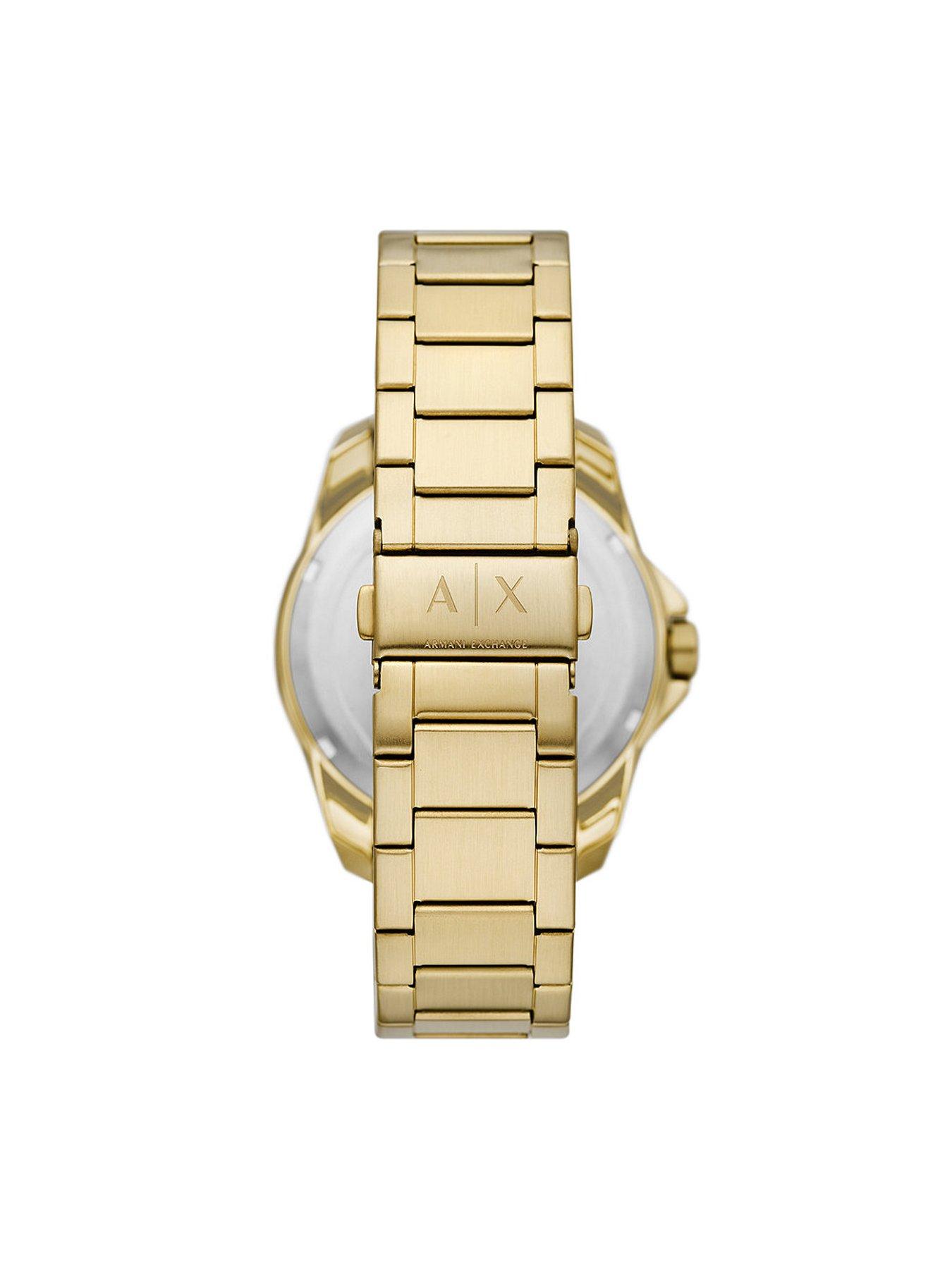 armani-exchange-three-hand-date-gold-tone-stainless-steel-watchoutfit