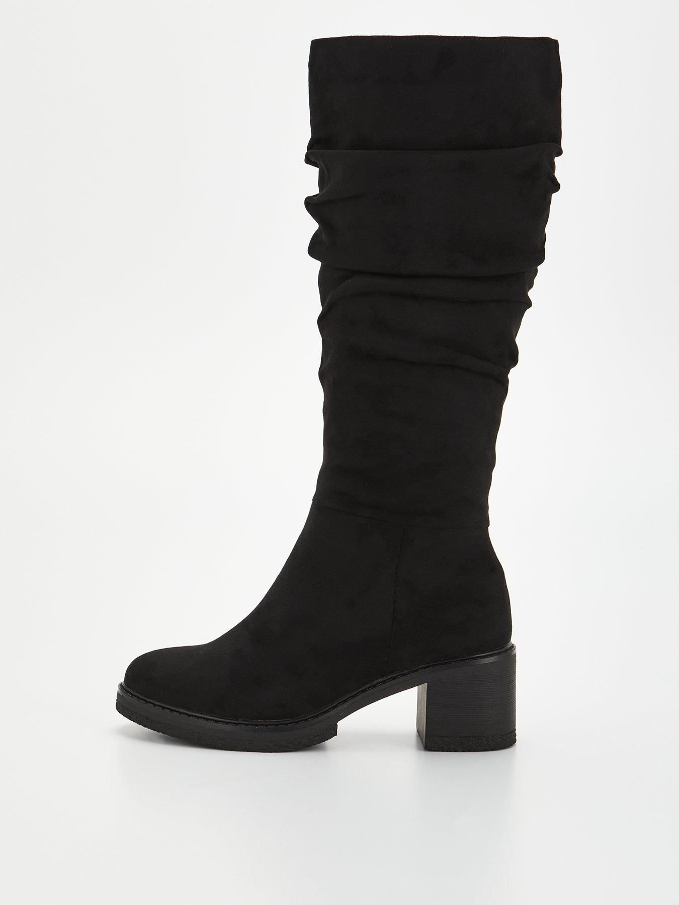 V by Very Extra Wide Slouch Knee Boot Black Very Ireland