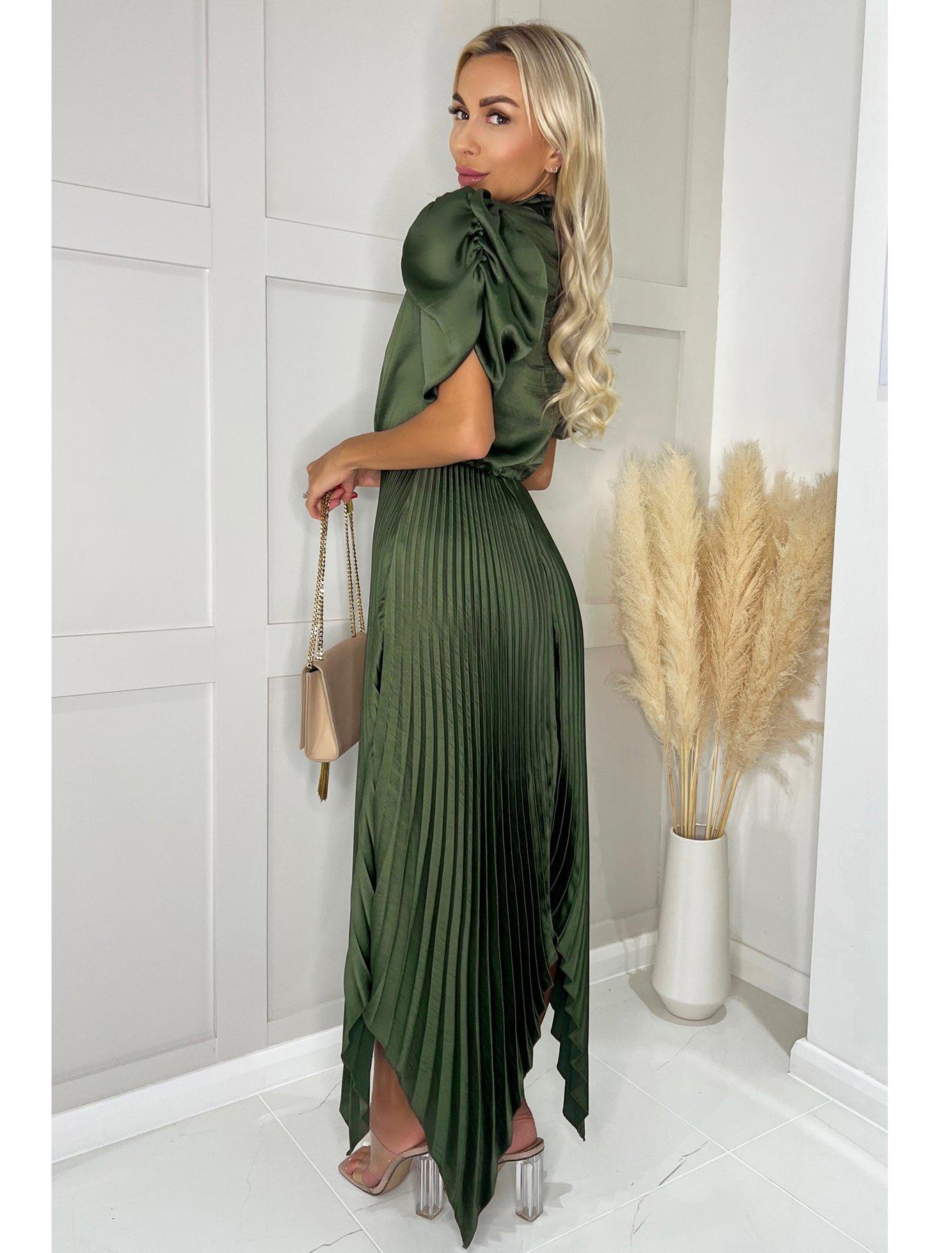 Army green midi outlet dress