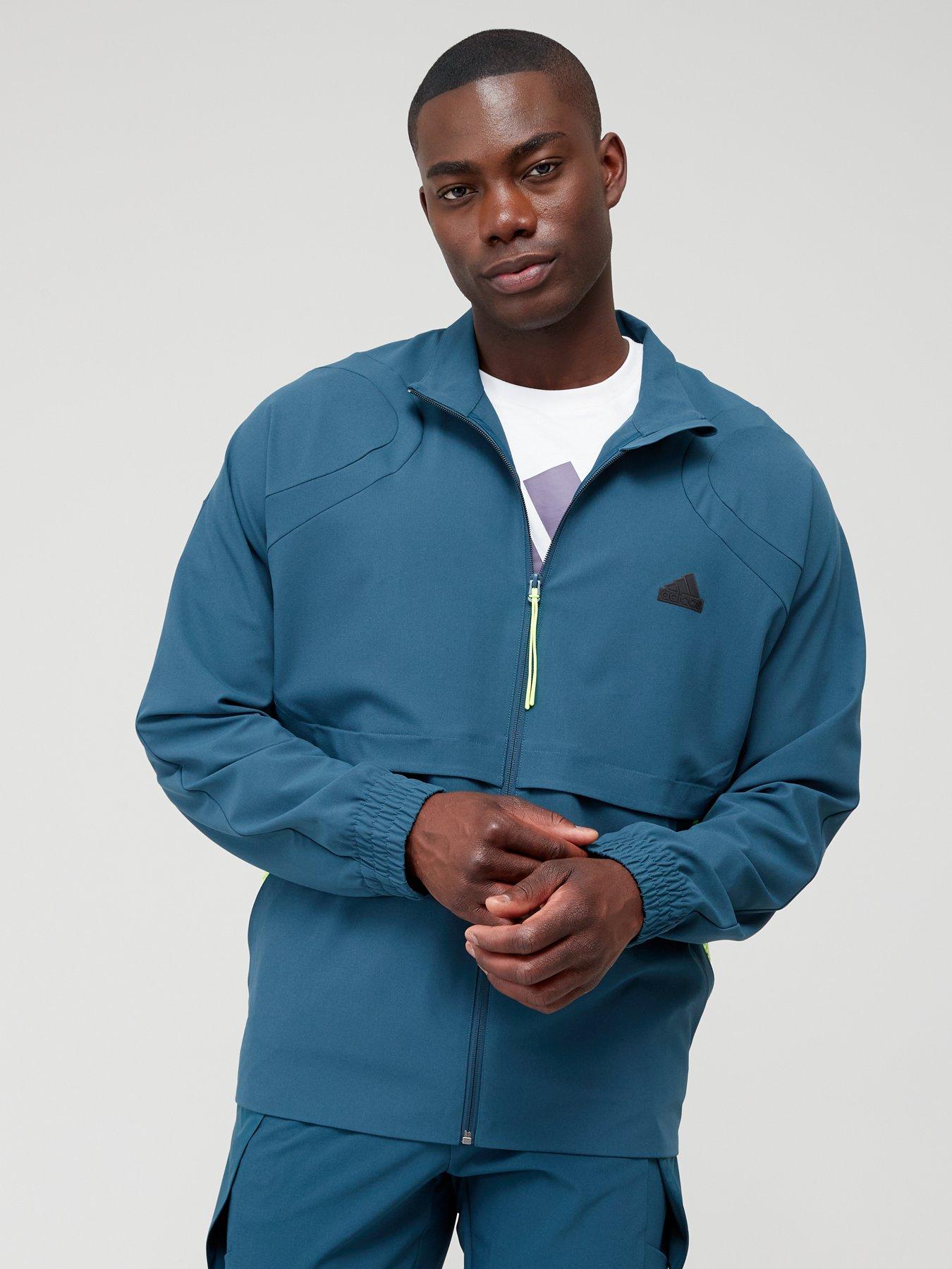 Navy adidas cheap track top