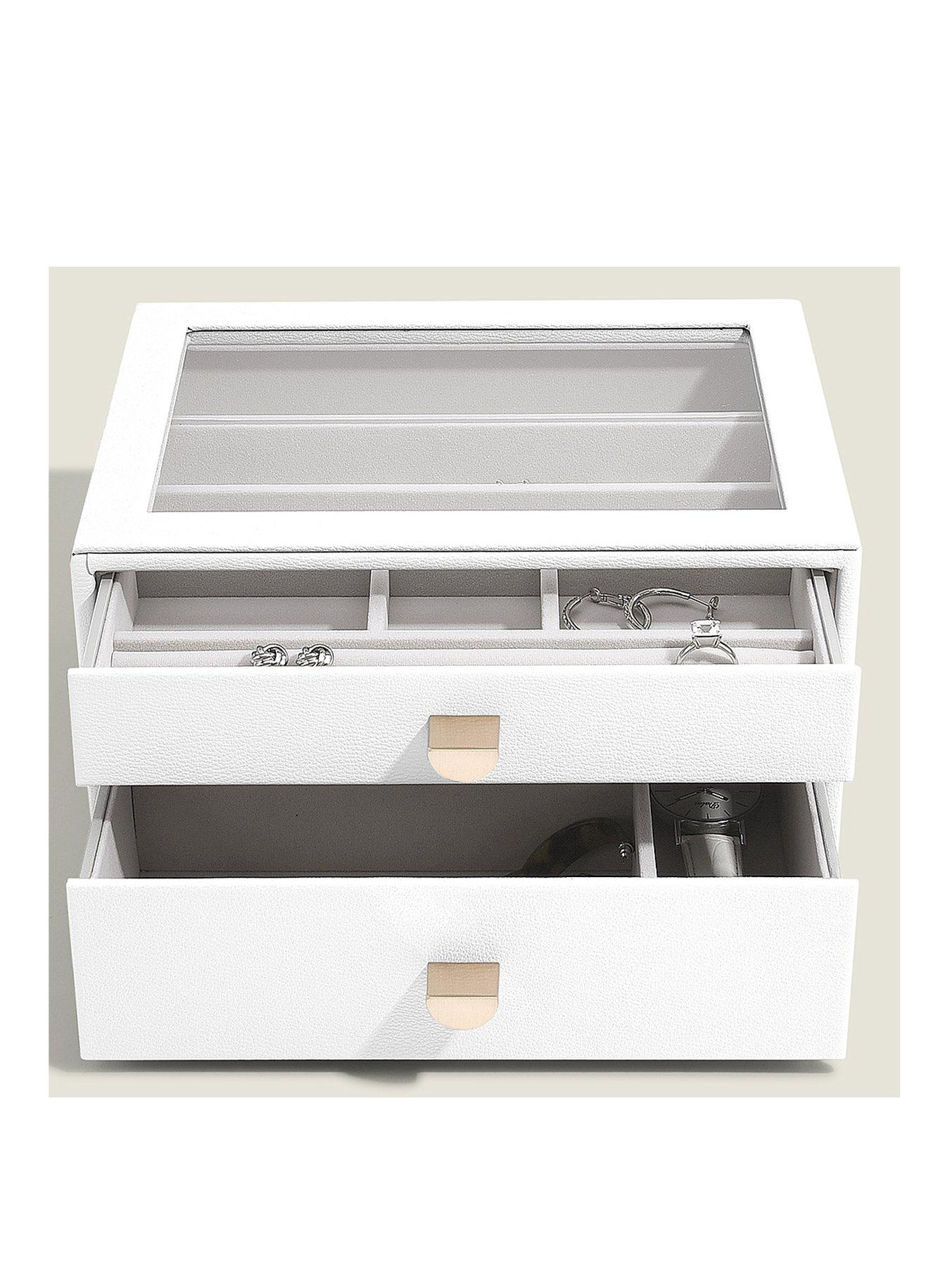 undefined Jewellery Box Set of 2 Drawers - White