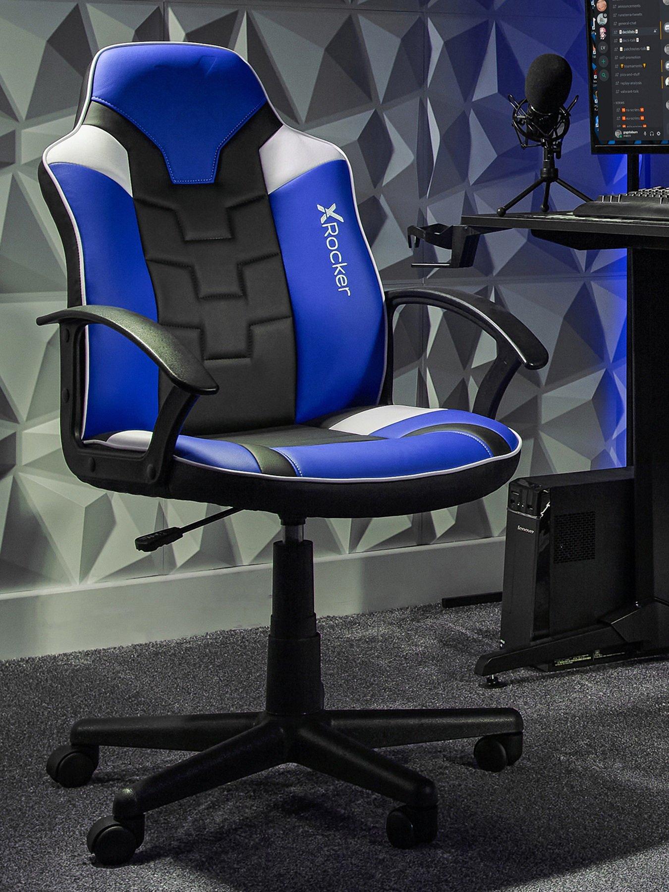 Image 1 of 7 of X Rocker Saturn Mid-Back Esport Gaming Chair - Black / Blue /White