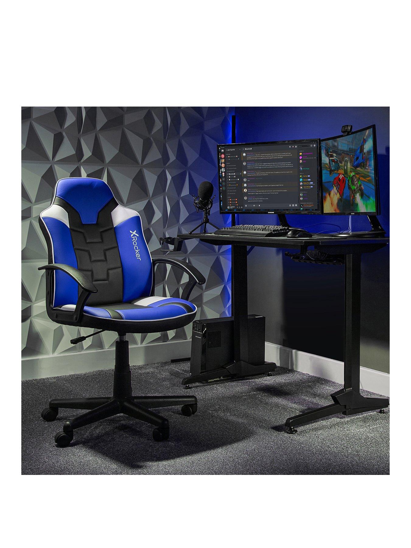 Image 2 of 7 of X Rocker Saturn Mid-Back Esport Gaming Chair - Black / Blue /White