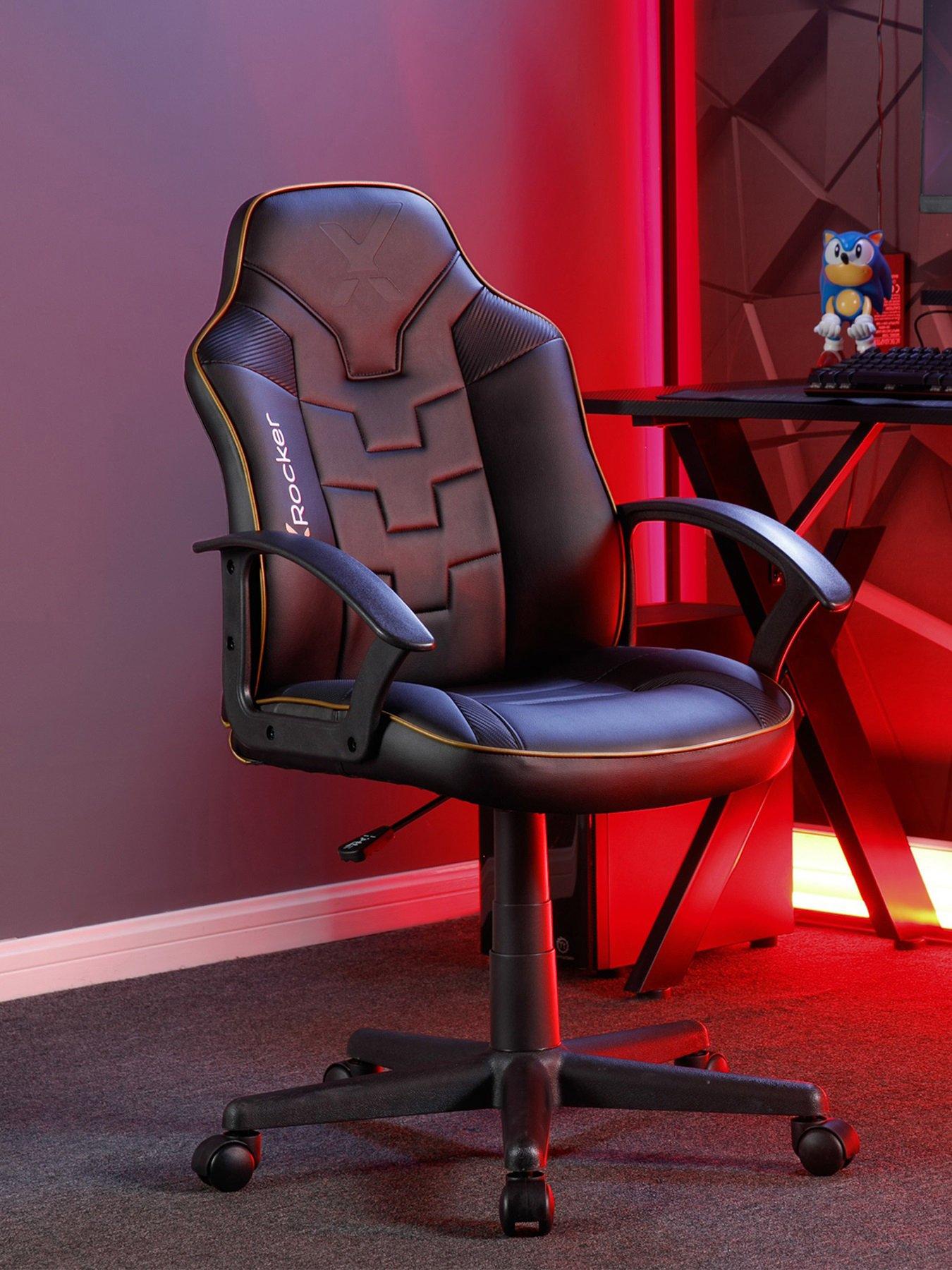 Image 1 of 6 of X Rocker Saturn Mid-Back Esport Gaming Chair  - Black / Gold