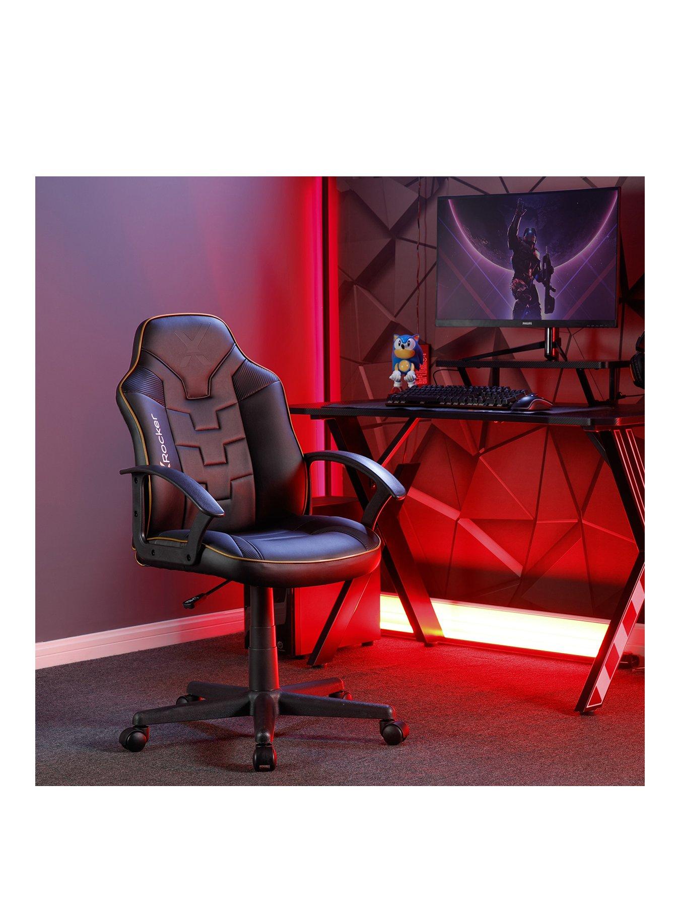 Image 2 of 6 of X Rocker Saturn Mid-Back Esport Gaming Chair  - Black / Gold