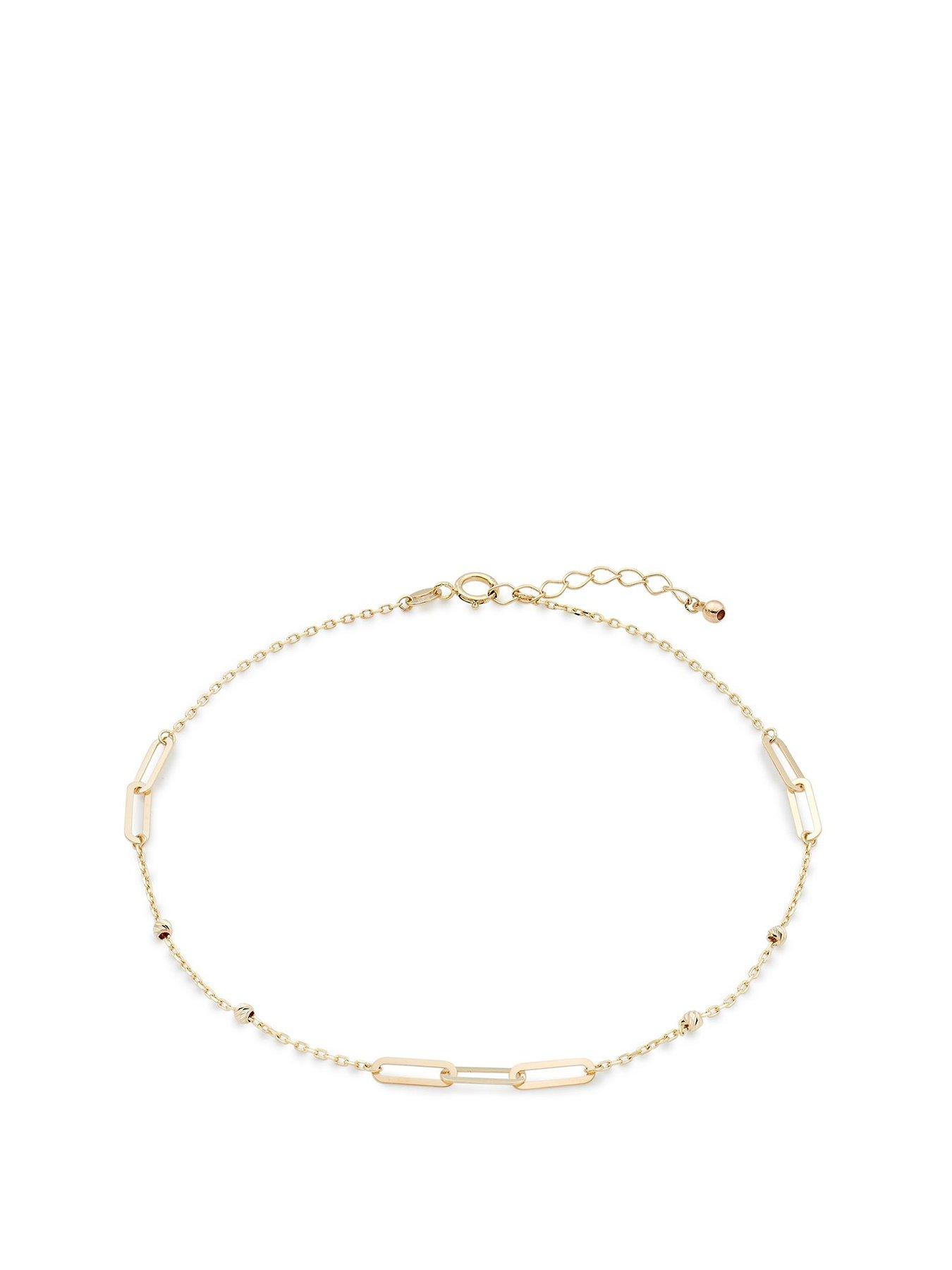 Beaverbrooks Beaverbrooks 9ct Yellow Gold Link Anklet