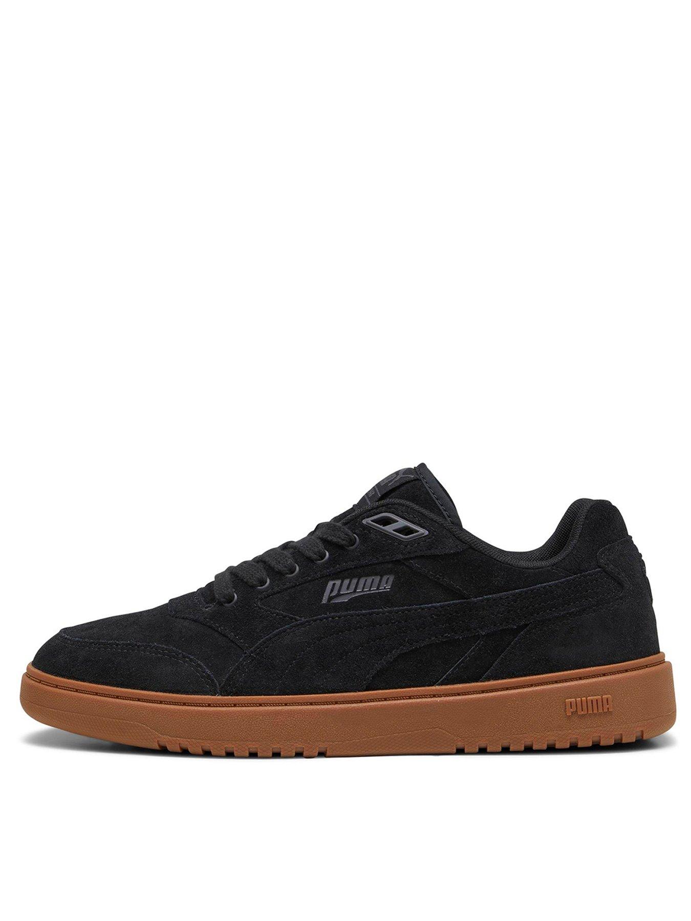 Mens puma black top leather sneakers