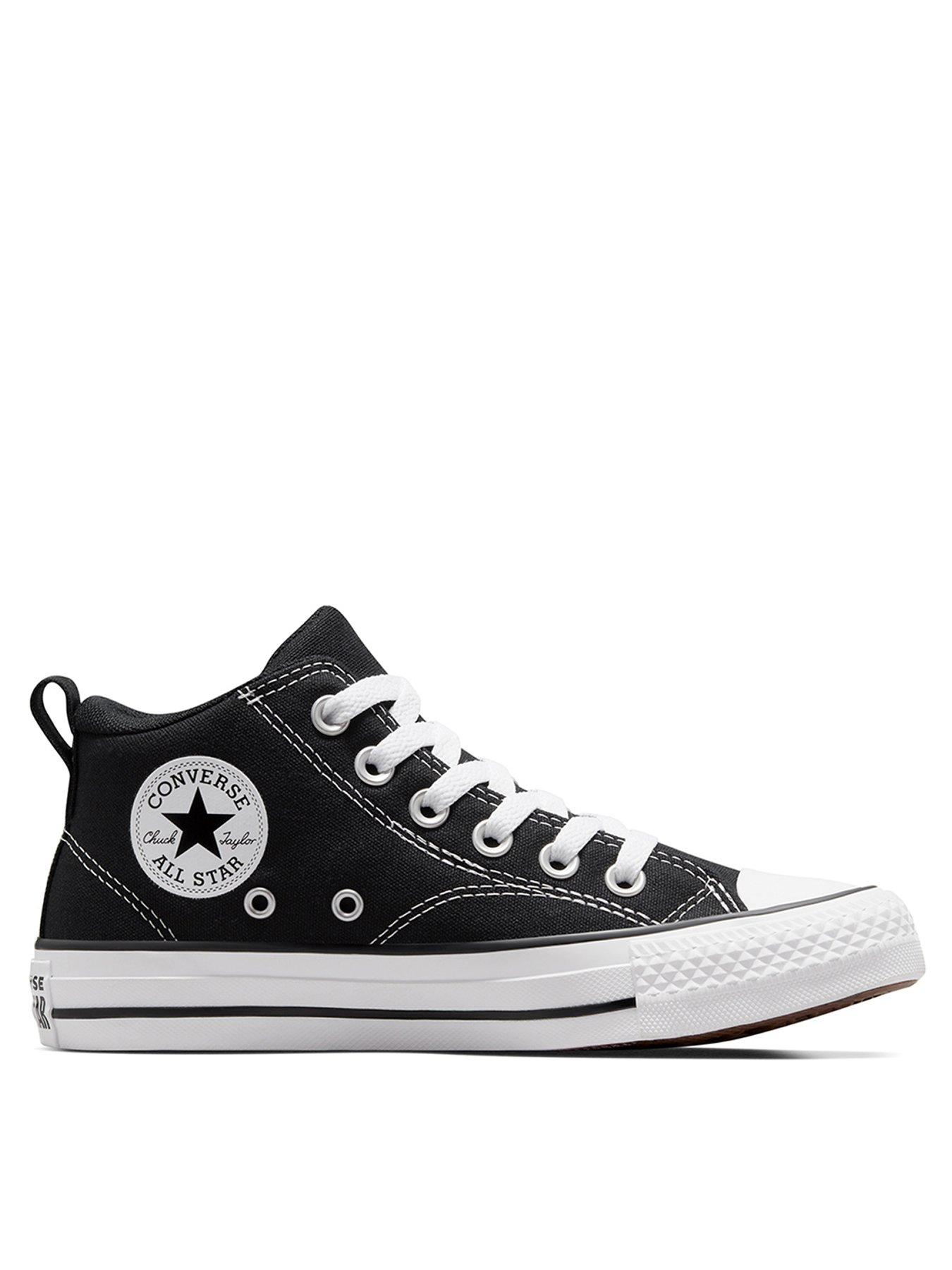 Mid top converse black sale