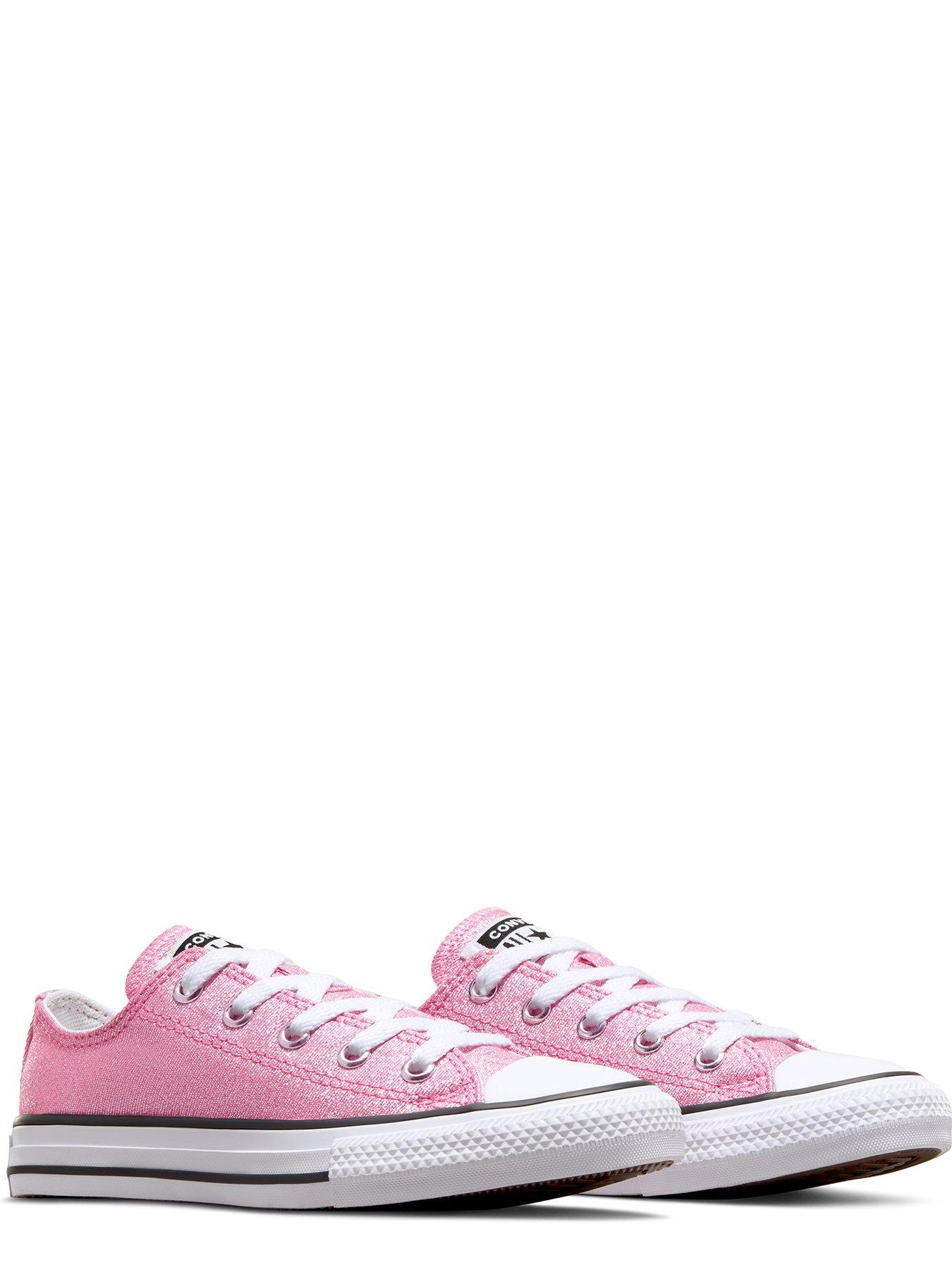 Pale pink all clearance star glitter ox trainers