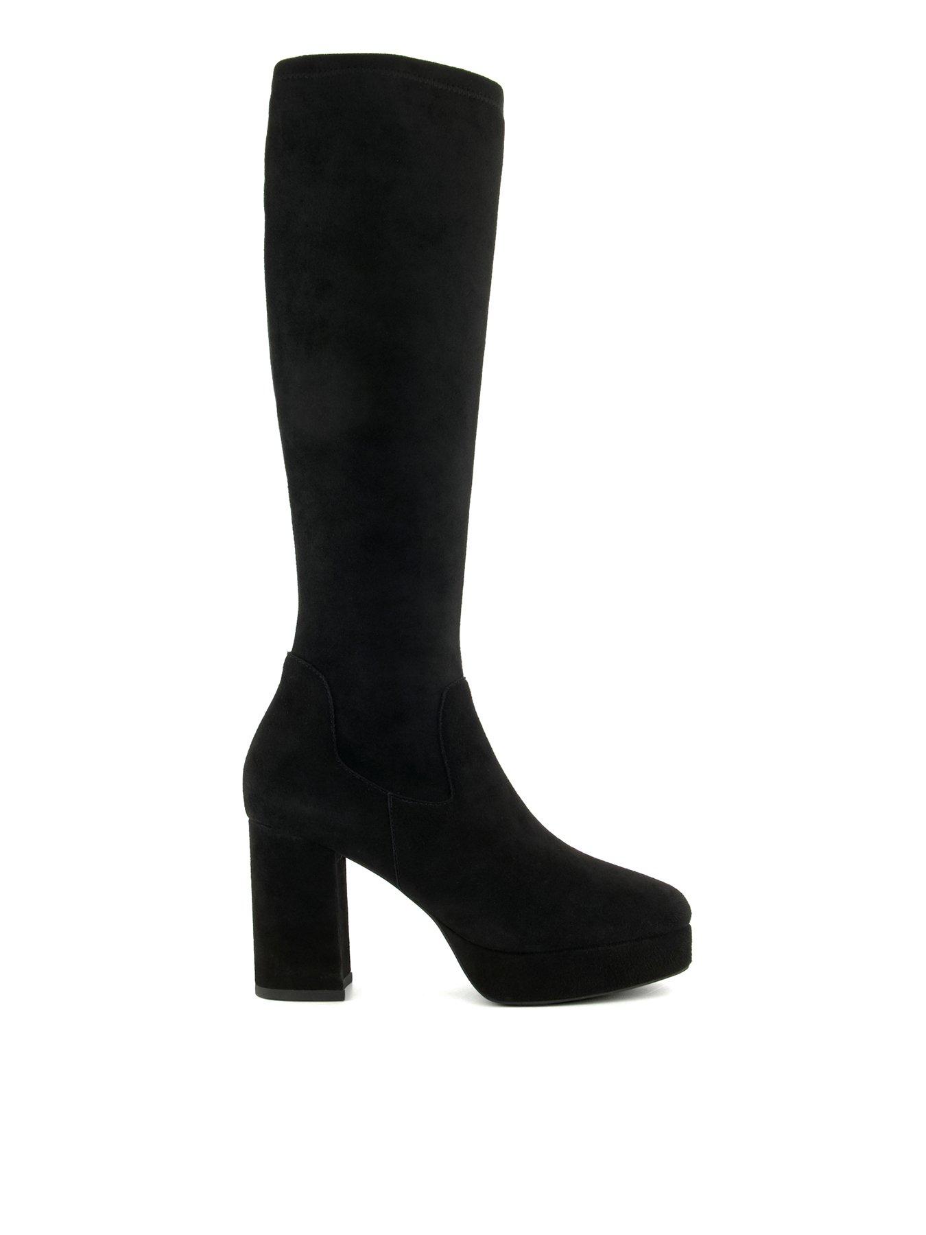 Dune black over on sale the knee boots