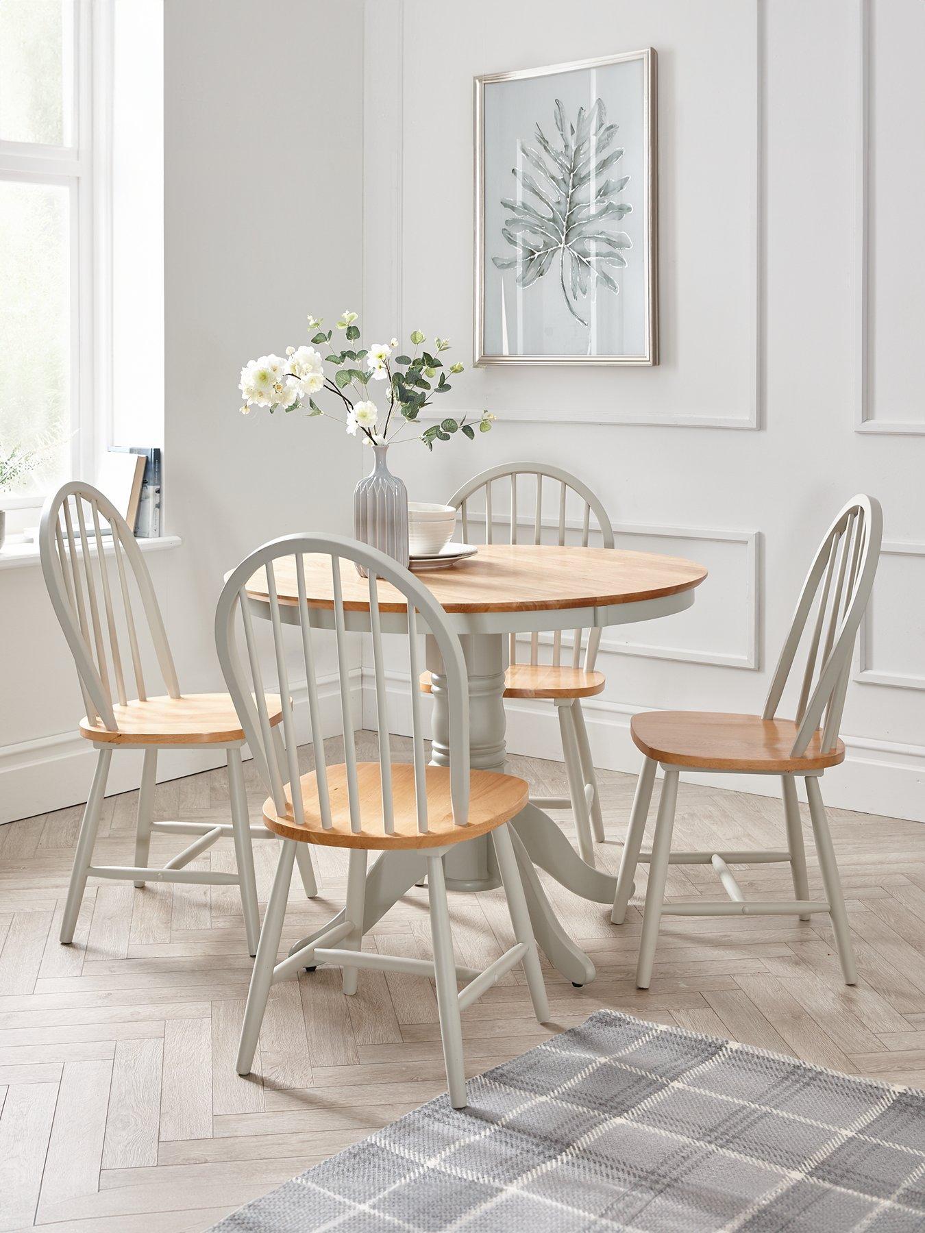 very-home-new-rubberwood-fixednbsptop-100-cm-kentucky-dining-tablenbsp-4-chairs-grey