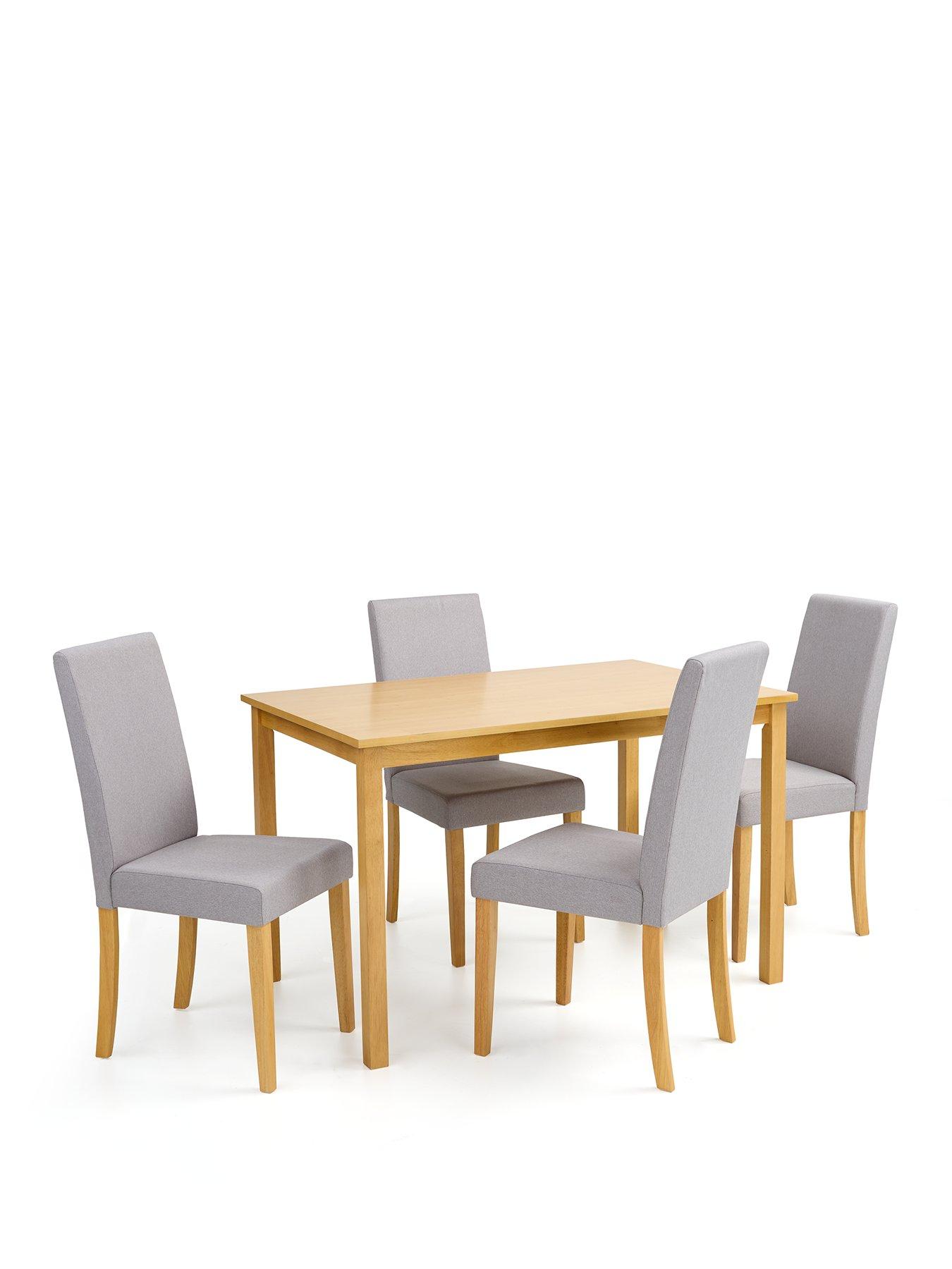 Image 2 of 6 of Very Home Primo 120 cm Dining Table + 4 Fabric Chairs - Wood/Grey