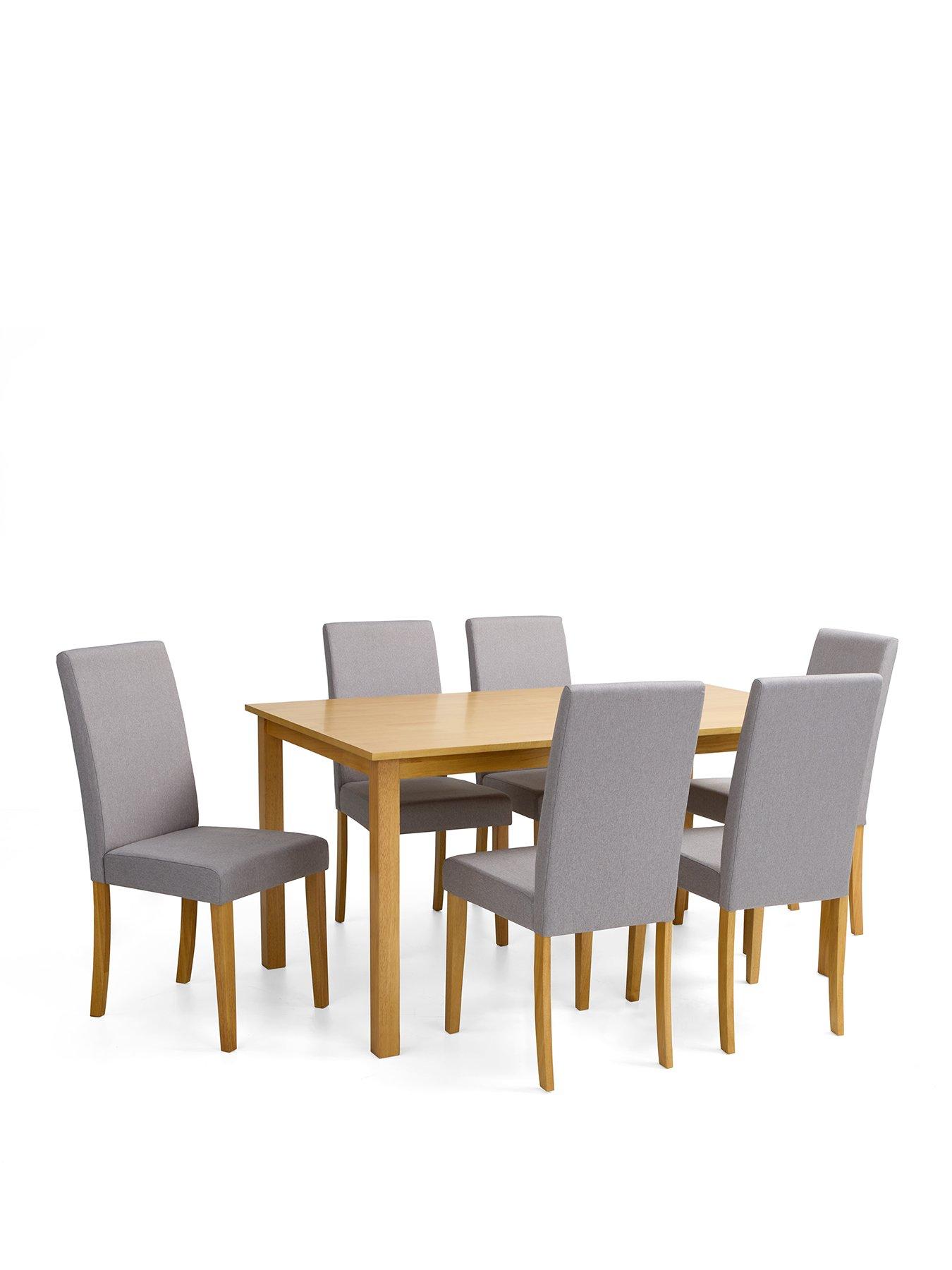 Image 2 of 6 of Very Home Primo 150 cm Dining Table + 6 Fabric Chairs - Wood/Grey