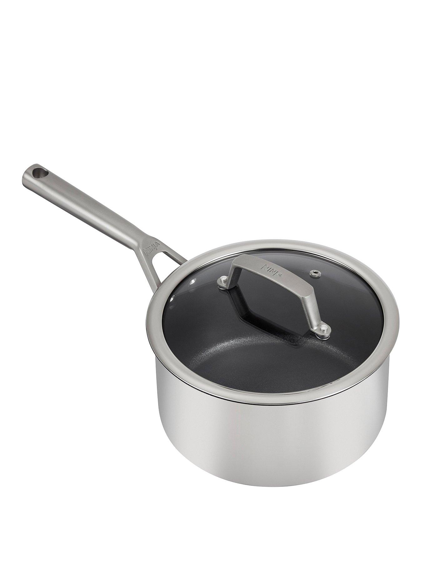Image 1 of 3 of NINJA Zerostick 20cm Saucepan With Lid - Stainless Steel C60220UK
