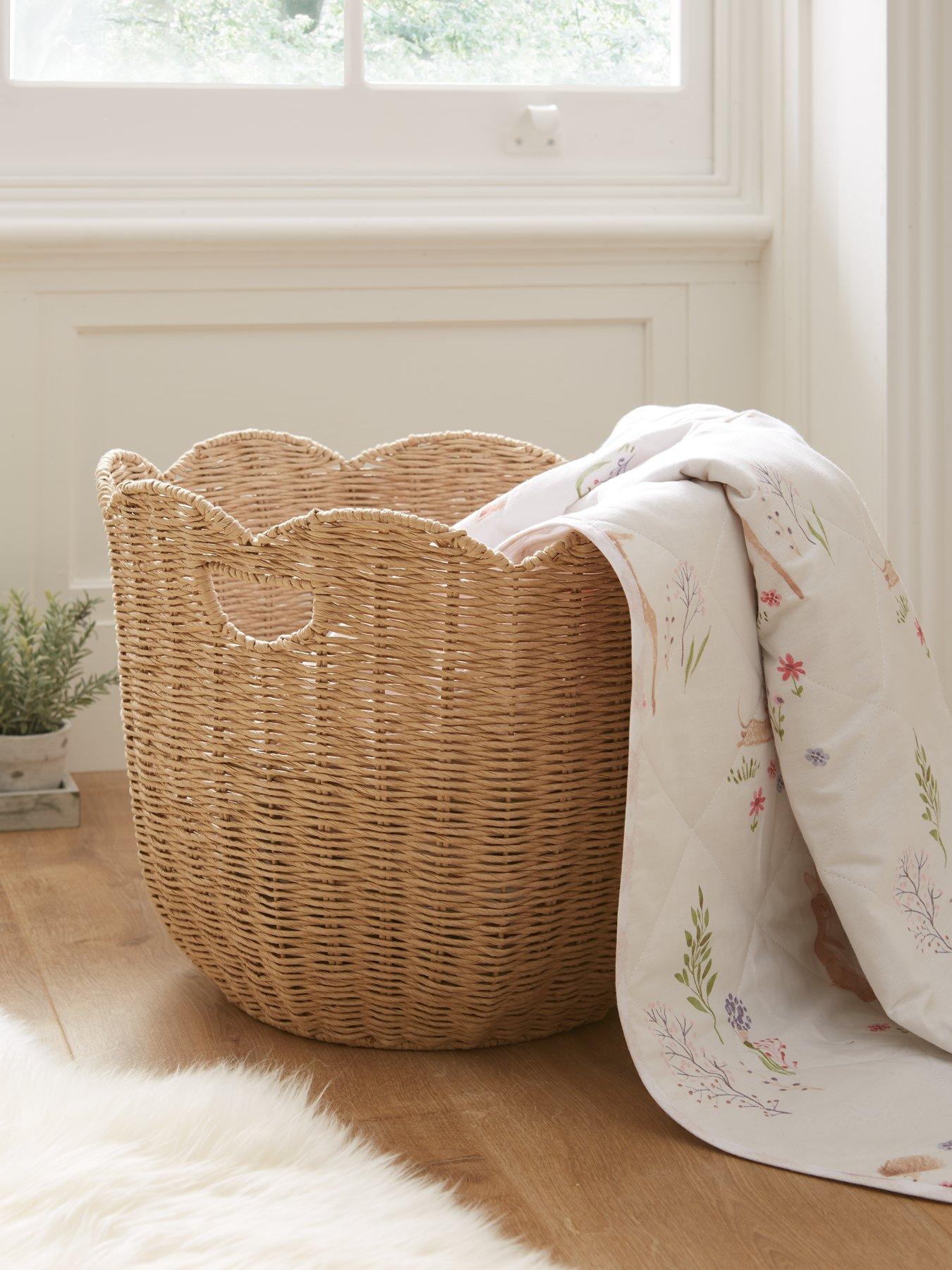 Image of Very Home Scalloped Round Storage Basket – 37 cm