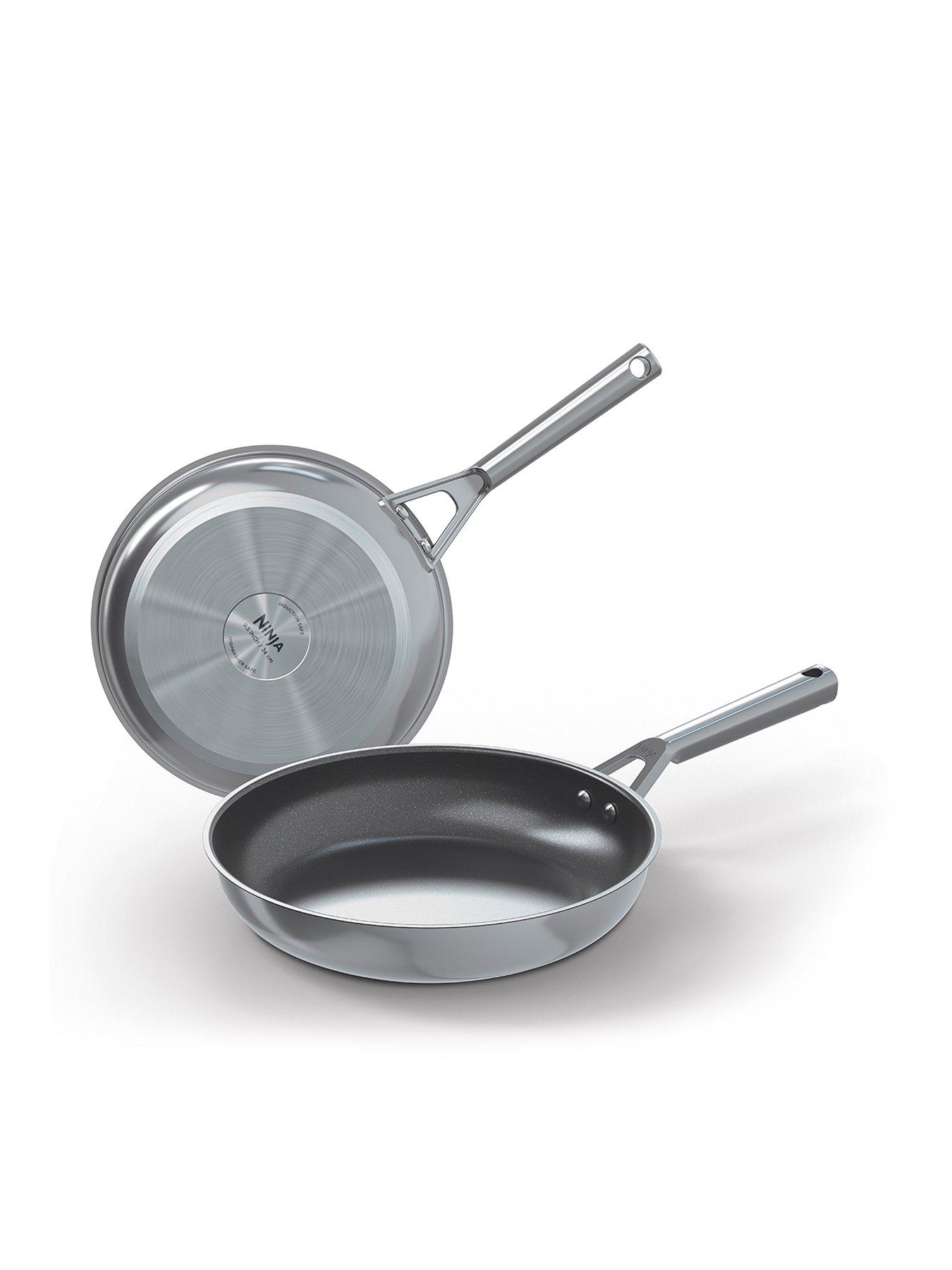 ninja-zerostick-stainless-steel-2-piece-frying-pan-set-20cm26cm-c62100ukfront