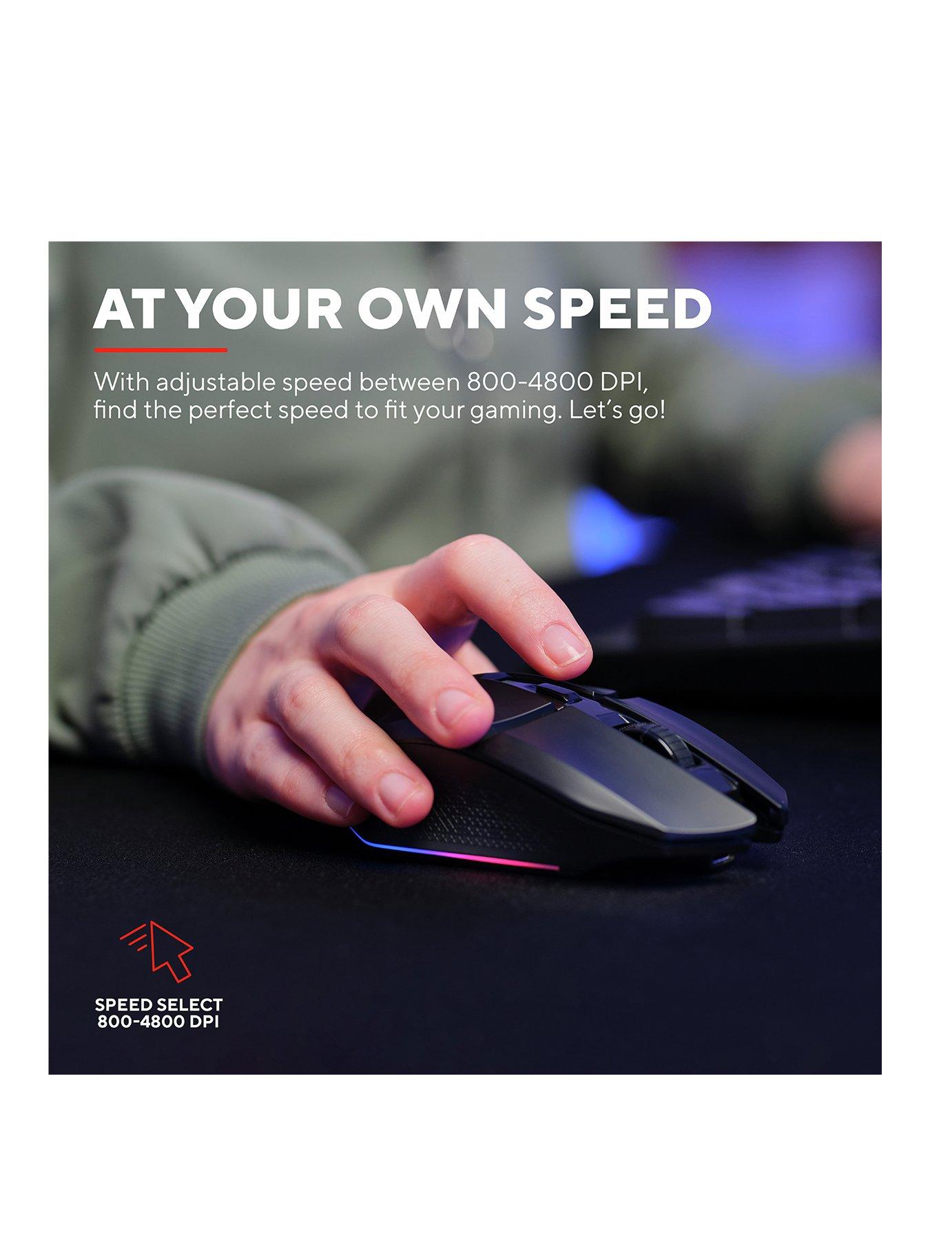 Image 3 of 8 of Trust GXT110 Felox RGB Light Up Wireless Gaming Mouse - Black