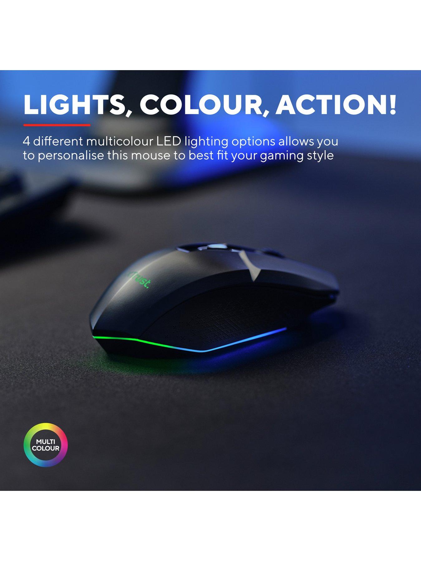 Image 4 of 8 of Trust GXT110 Felox RGB Light Up Wireless Gaming Mouse - Black