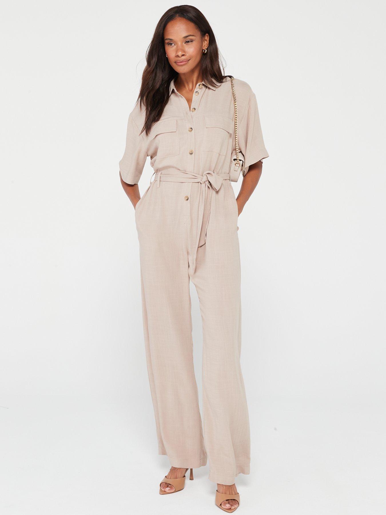 V by Very Utility Jumpsuit - Natural