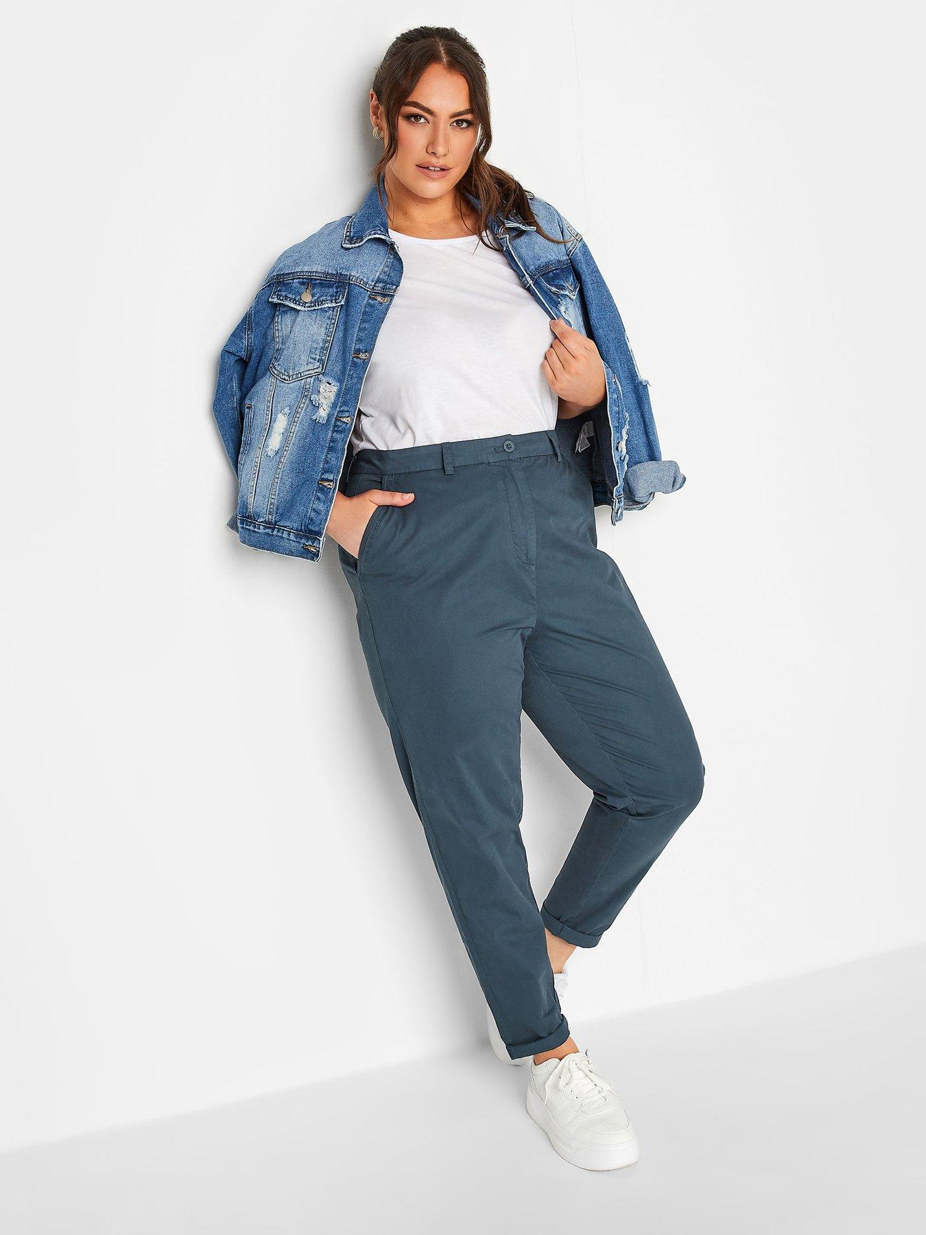 Image 2 of 3 of Yours Yours Full Length Chino. Blue