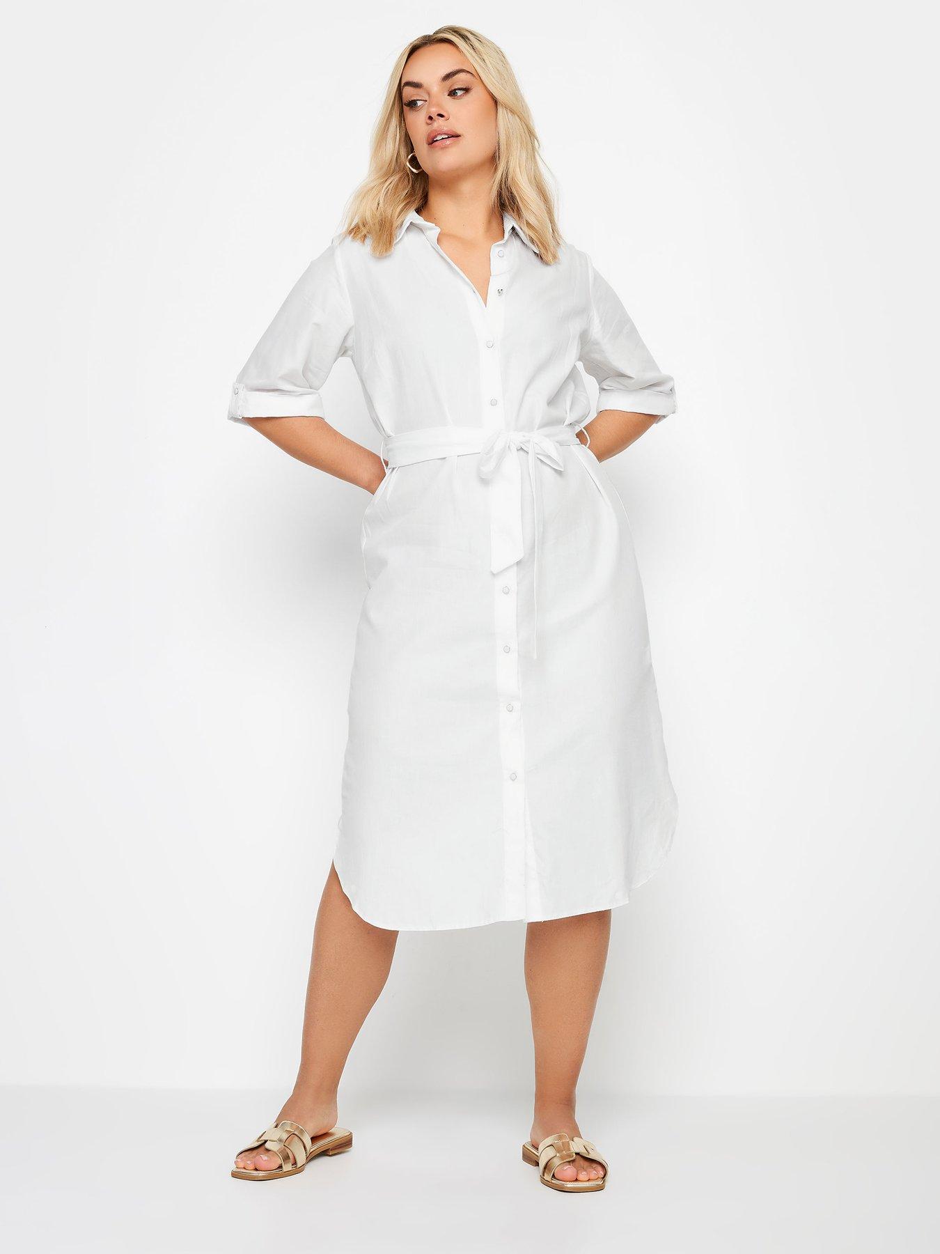 yours-tab-34-sleeve-shirt-dress-nbsp--whiteback