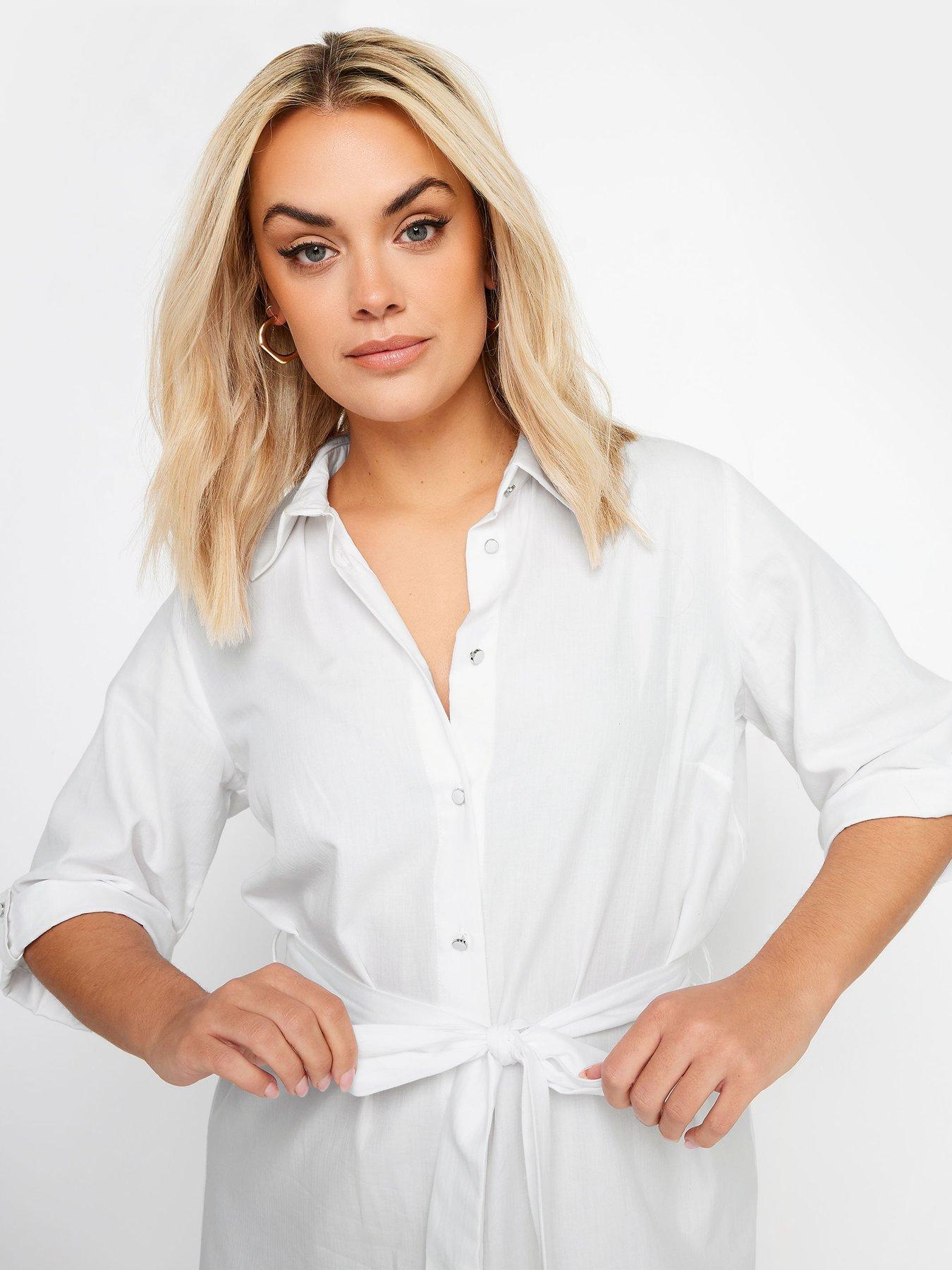 yours-tab-34-sleeve-shirt-dress-nbsp--whiteoutfit