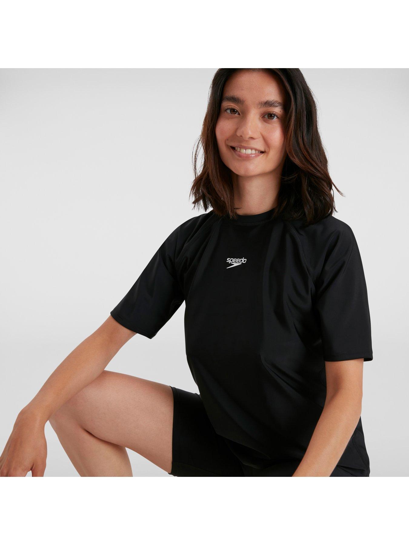 Speedo Short Sleeve Swim Tee - Black