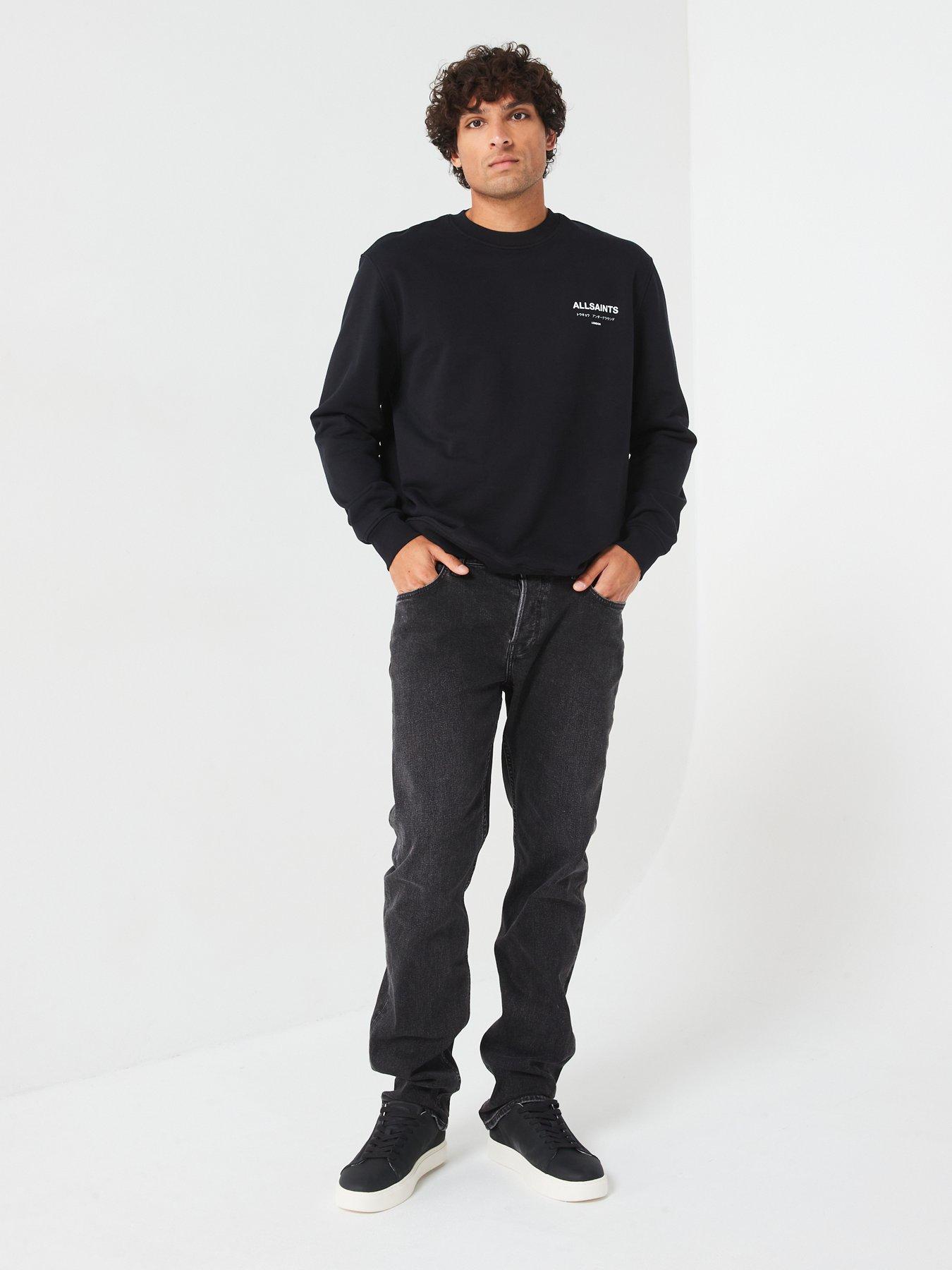 Image 3 of 6 of AllSaints Underground Back Print Crew Sweat - Black