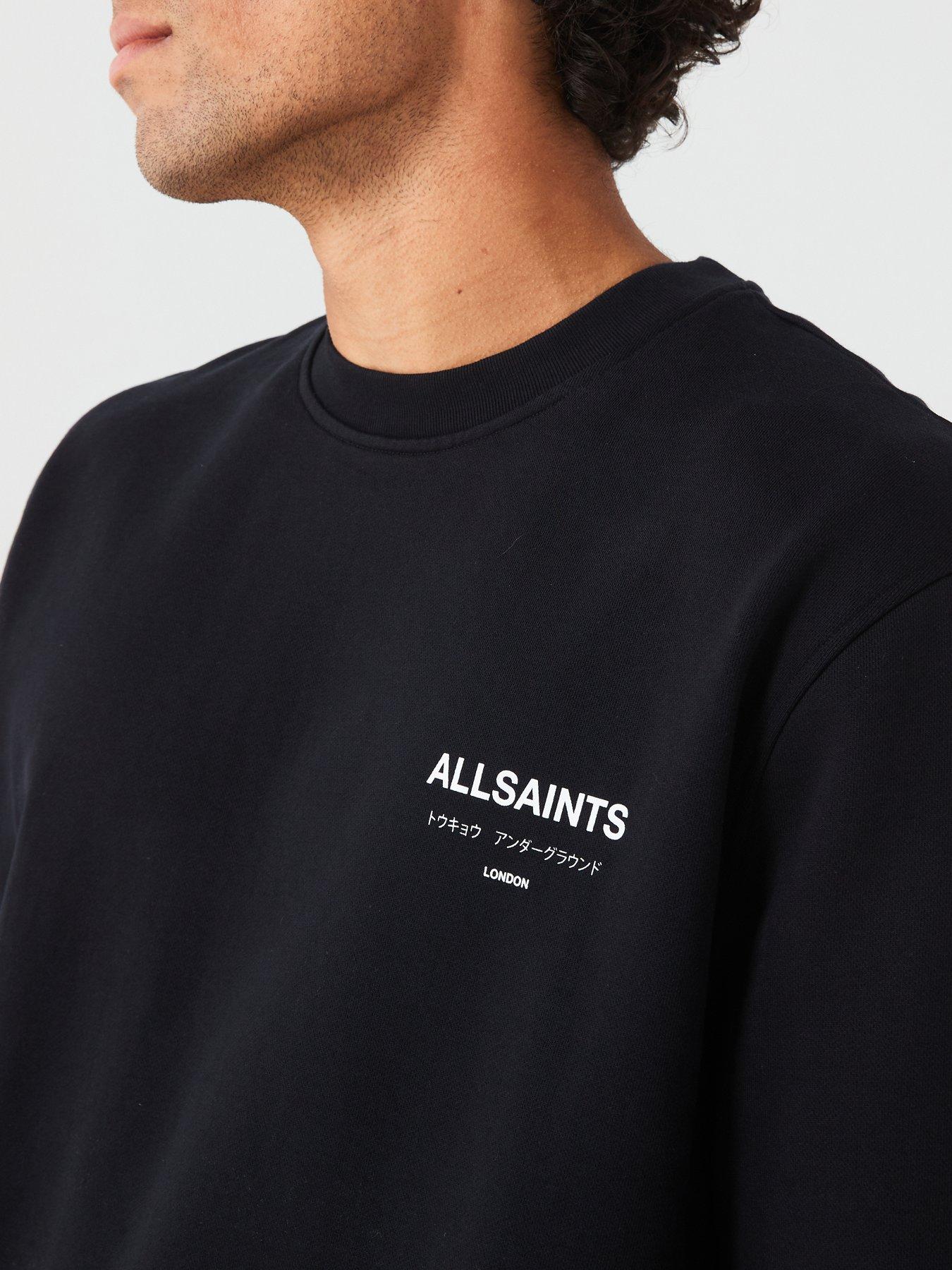 Image 4 of 6 of AllSaints Underground Back Print Crew Sweat - Black