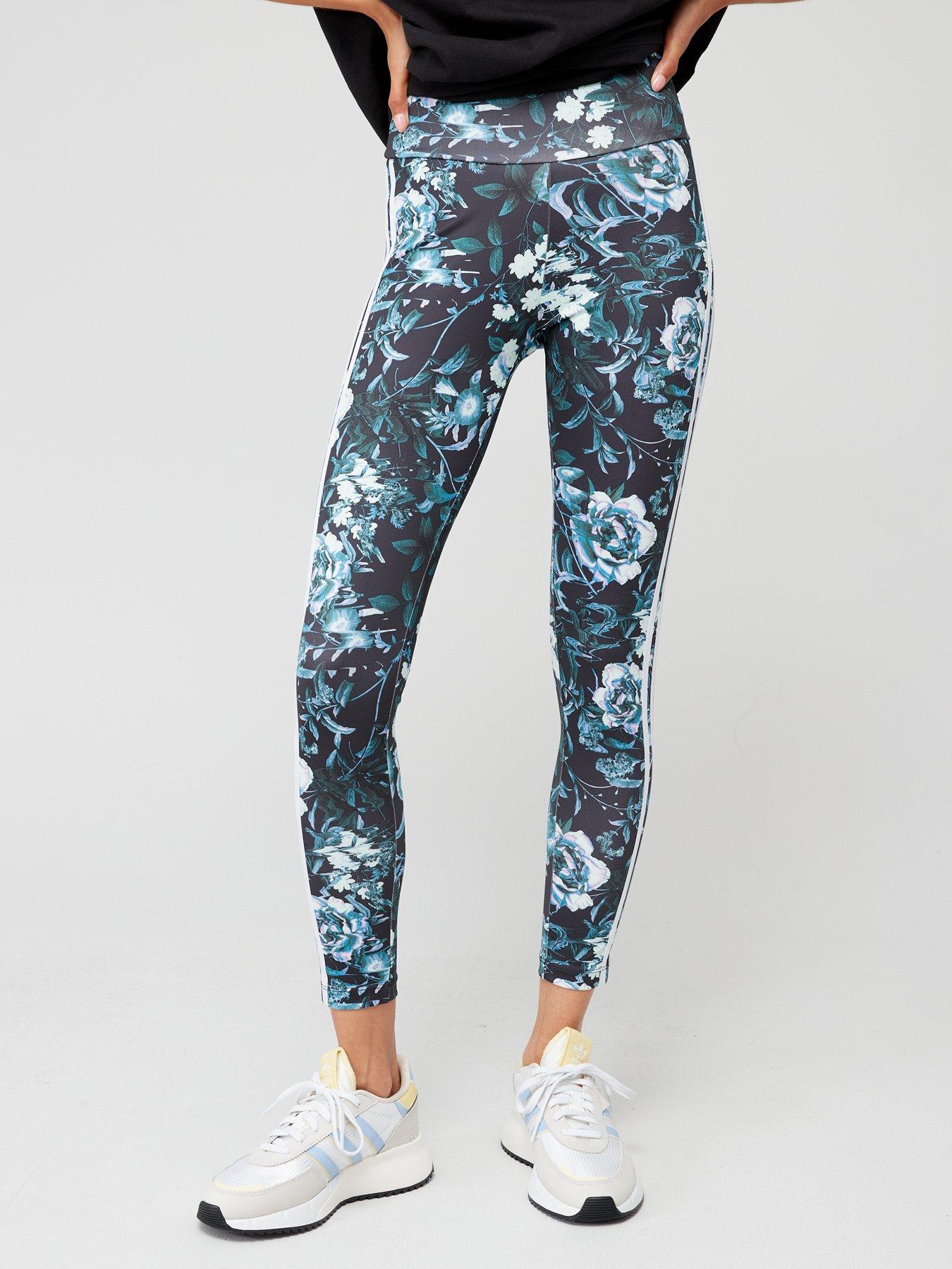 Flower All Over Print Leggings Black Multi