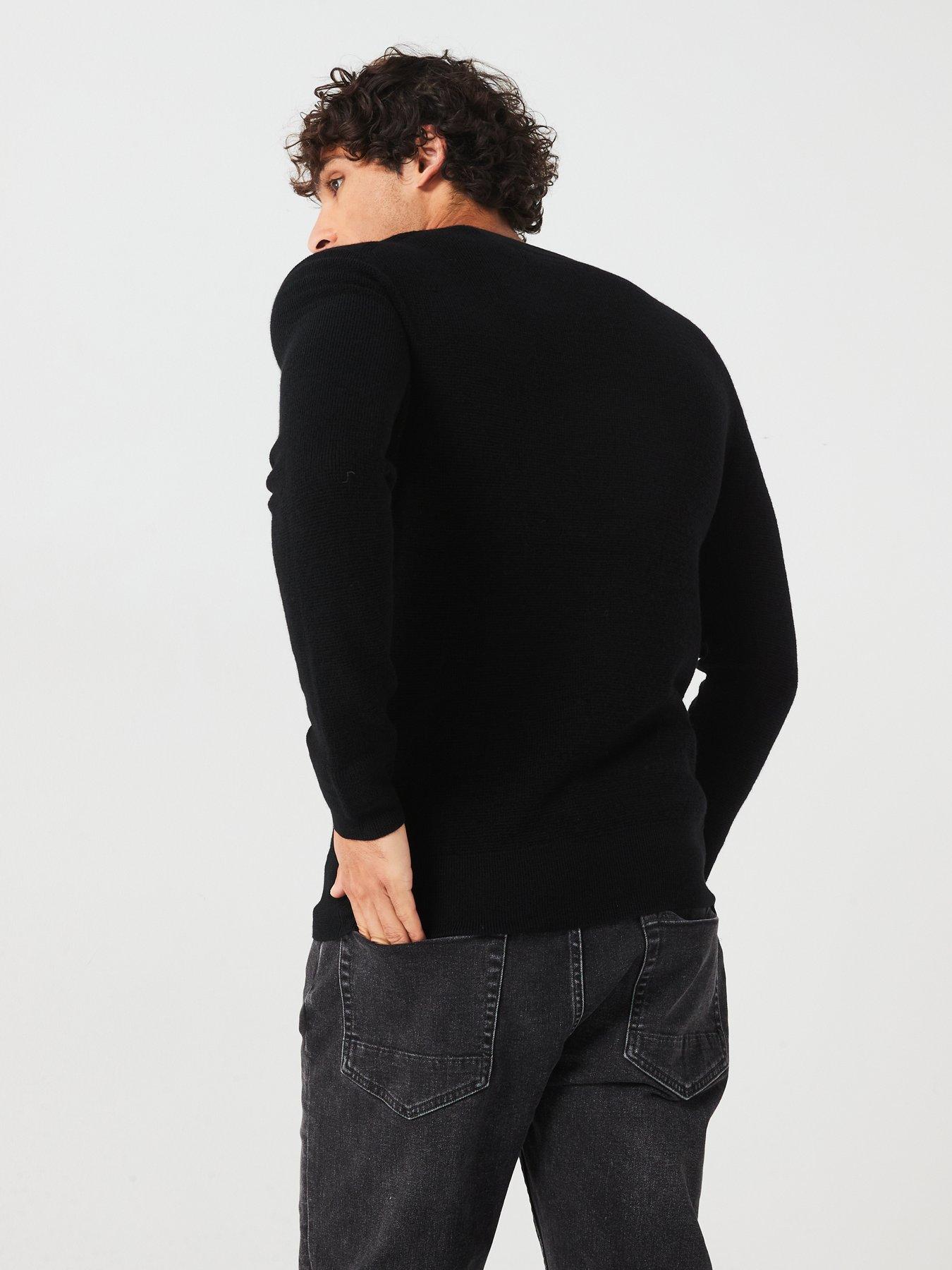 allsaints-ivar-merino-crew-neck-knitted-jumper-blackstillFront