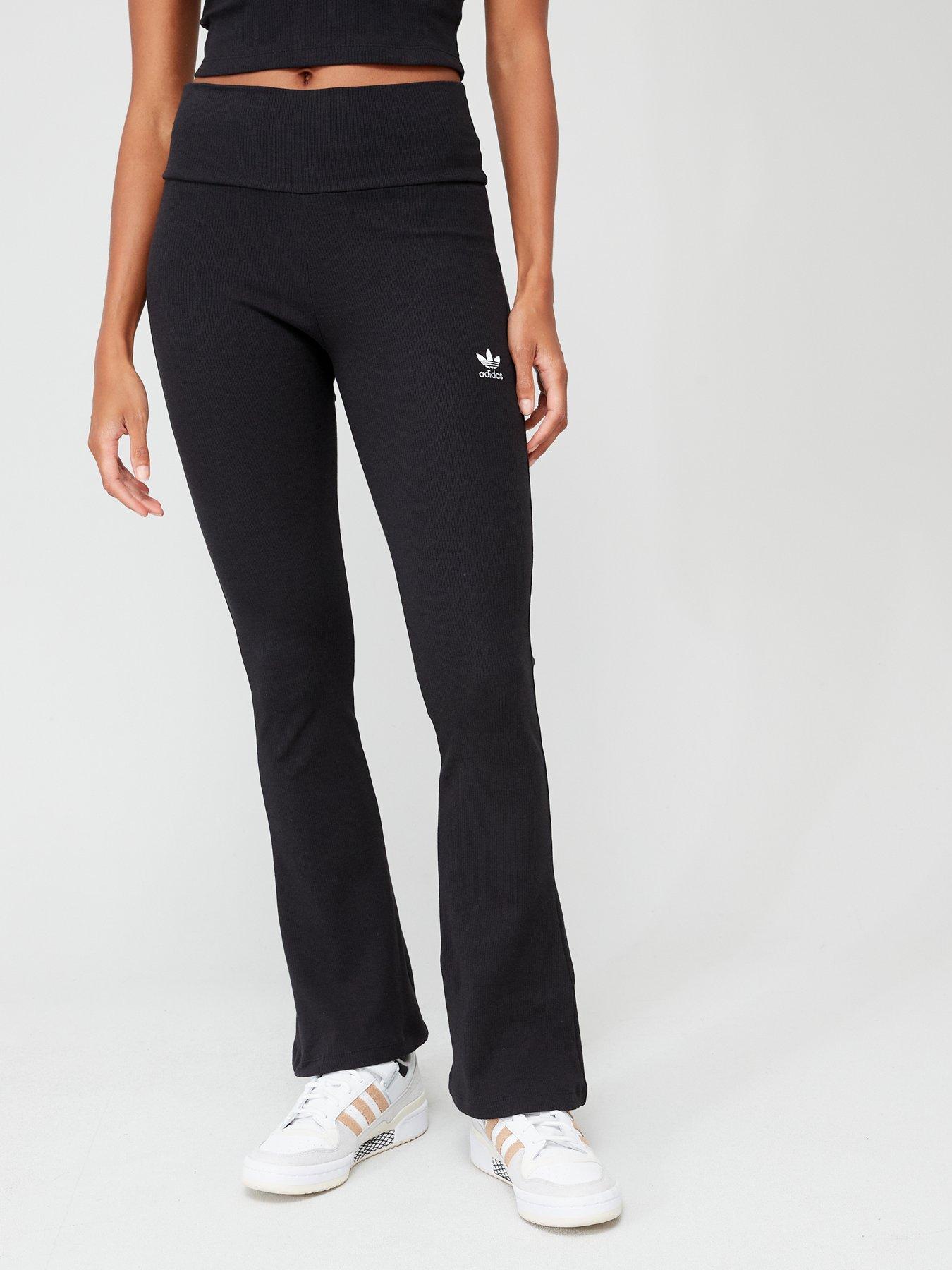 adidas-originals-womens-rib-flared-pant-blackfront