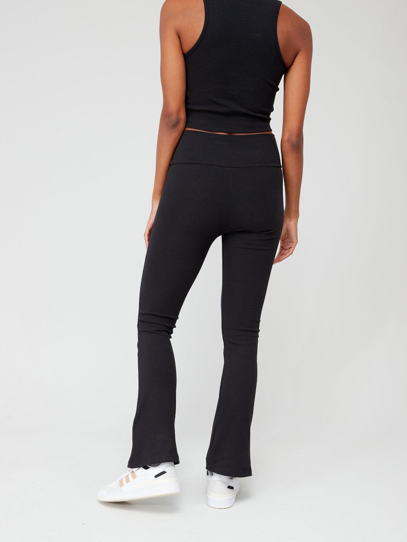 adidas-originals-womens-rib-flared-pant-blackstillFront