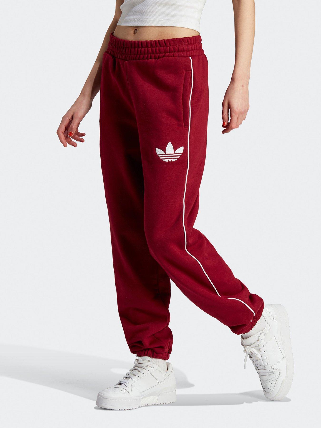 Red adidas best sale sweatpants womens