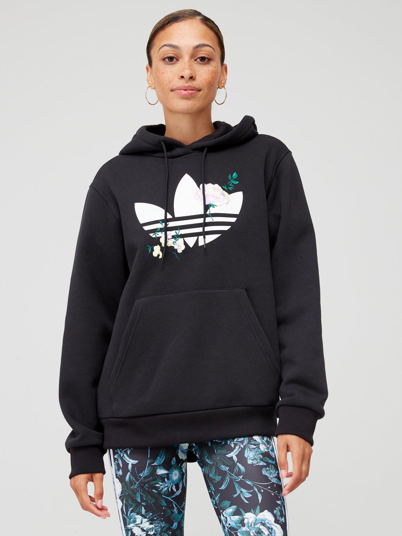 Adidas trefoil store flower hoodie