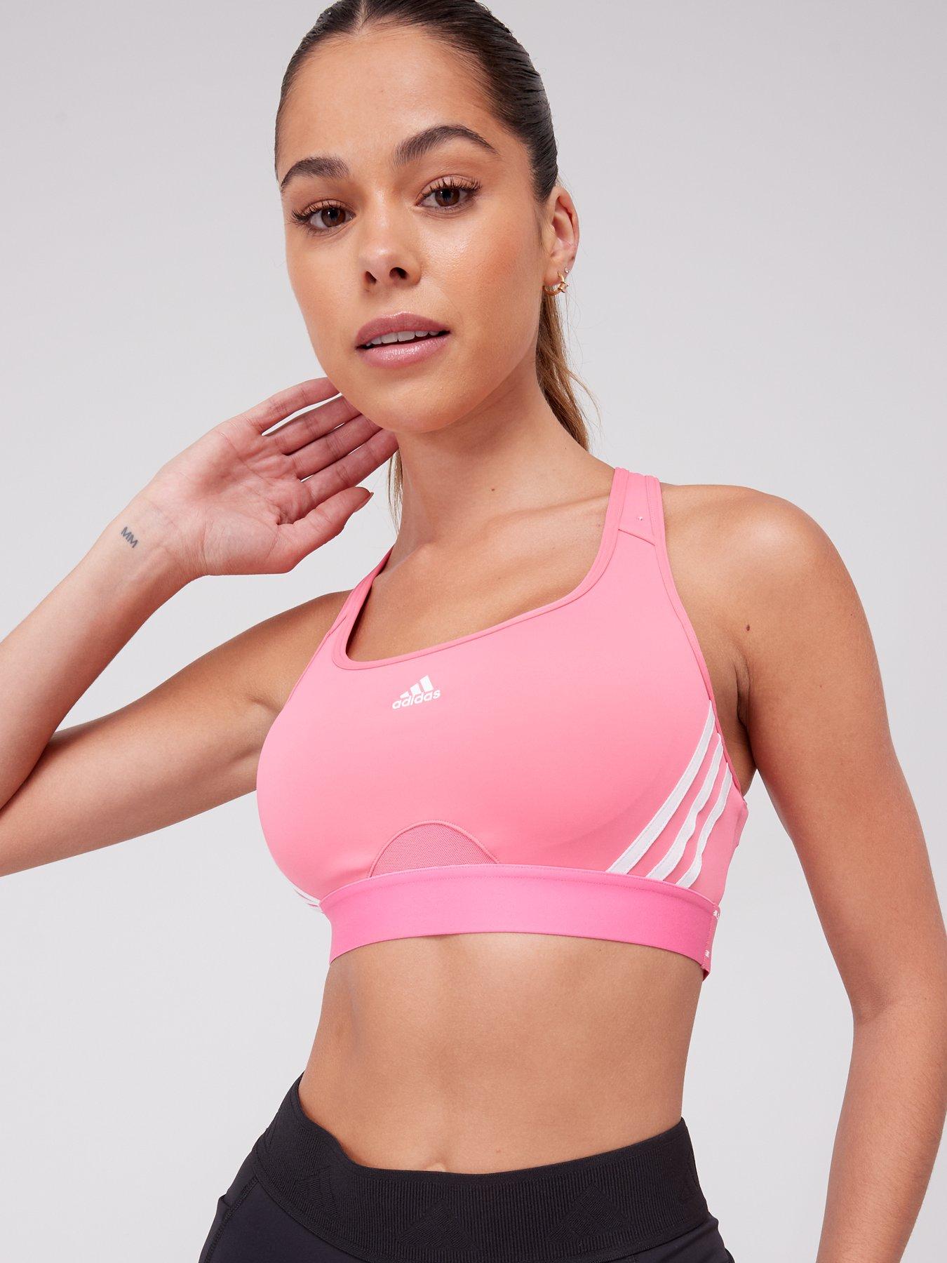 adidas Powerreact Training Medium-Support 3-Stripes Bra - Black