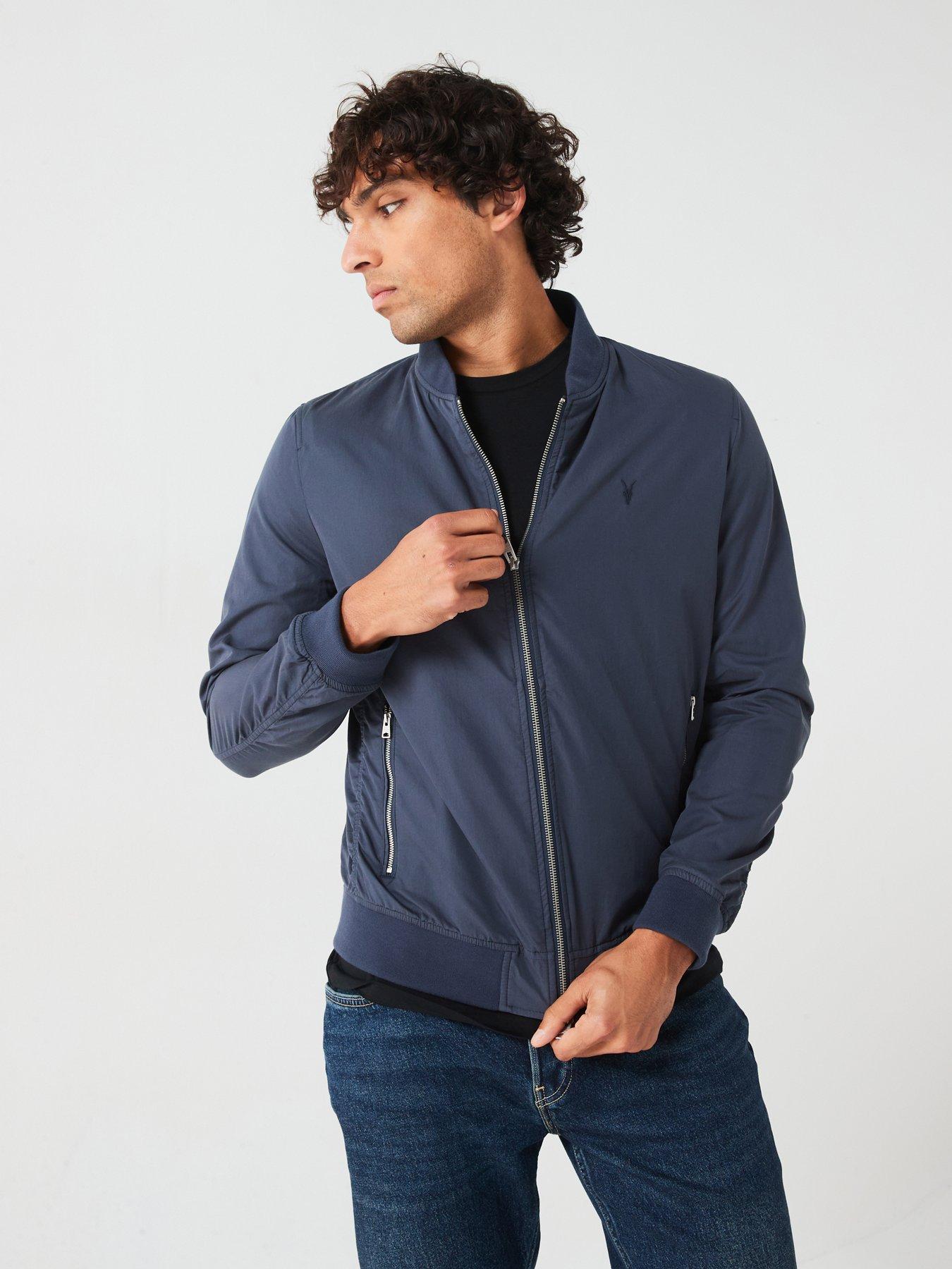 Image 1 of 6 of AllSaints Bassett Bomber Jacket - Dark Blue