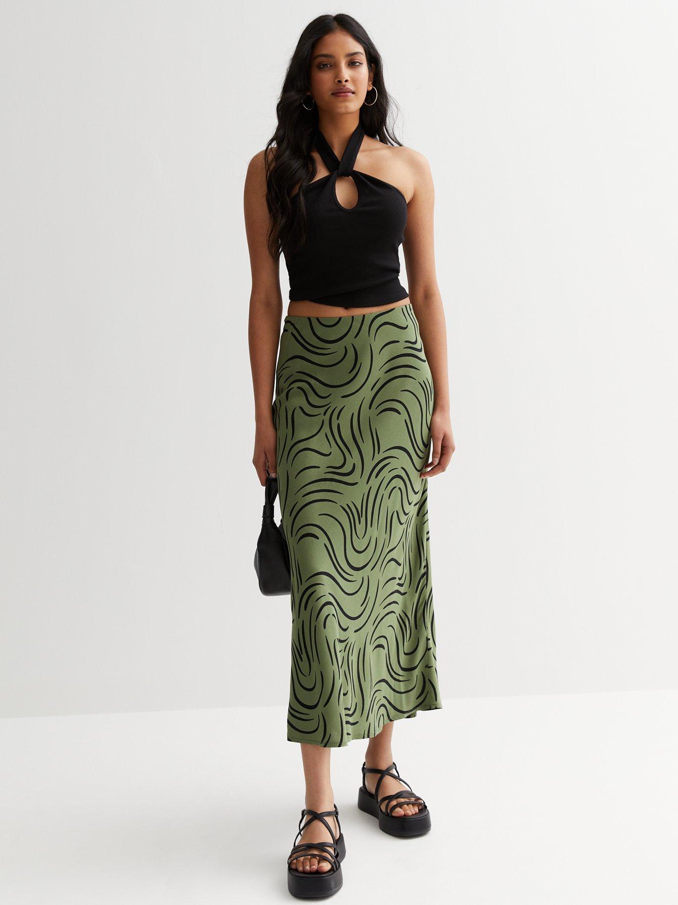 Midi skirt cheap green