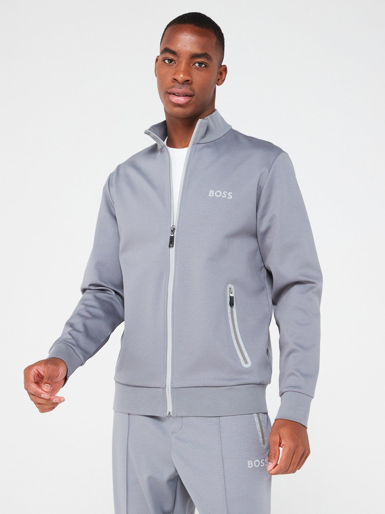 Hugo boss zip hot sale through sweatshirt