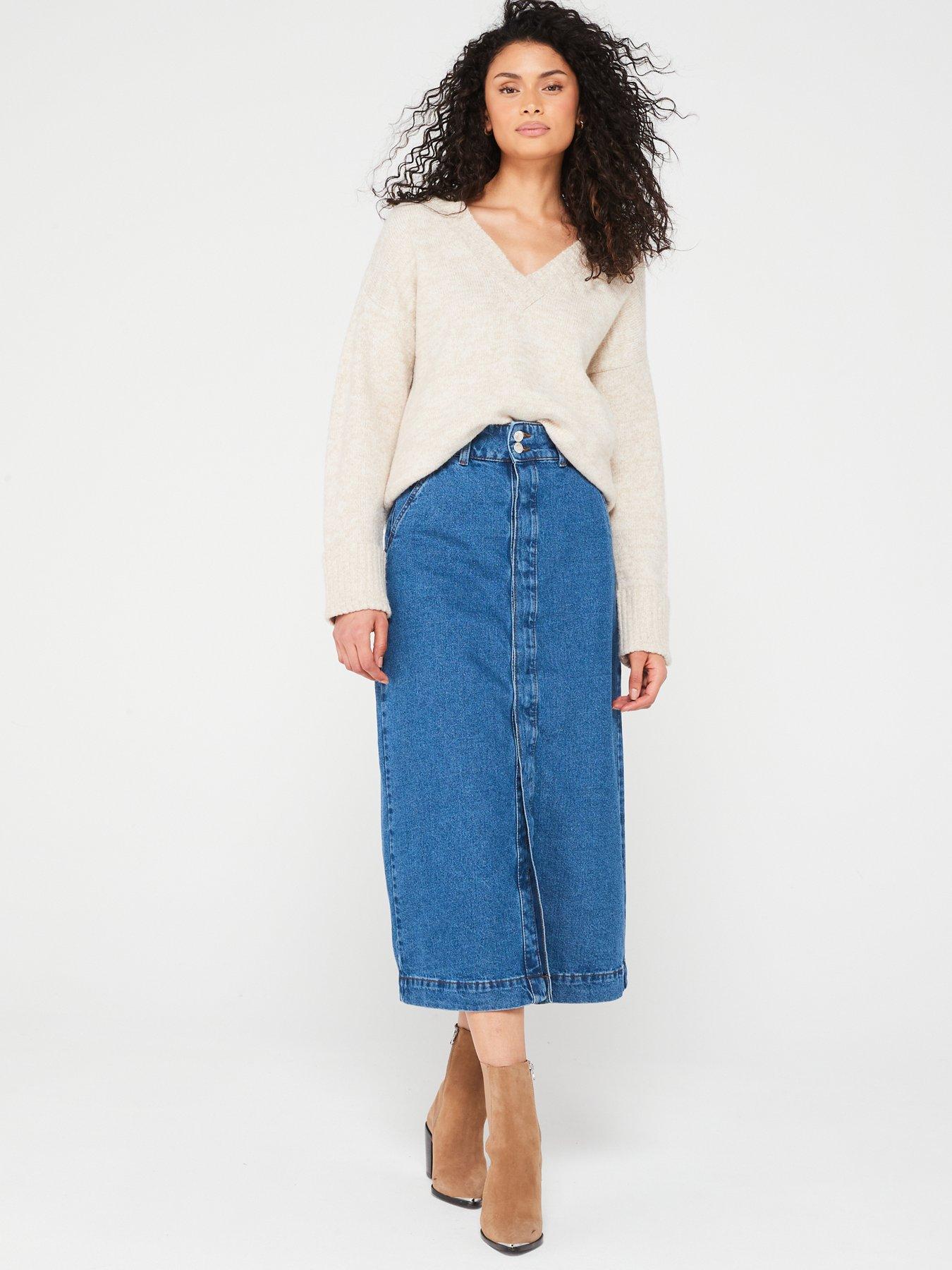 Midi skirt outlet blue