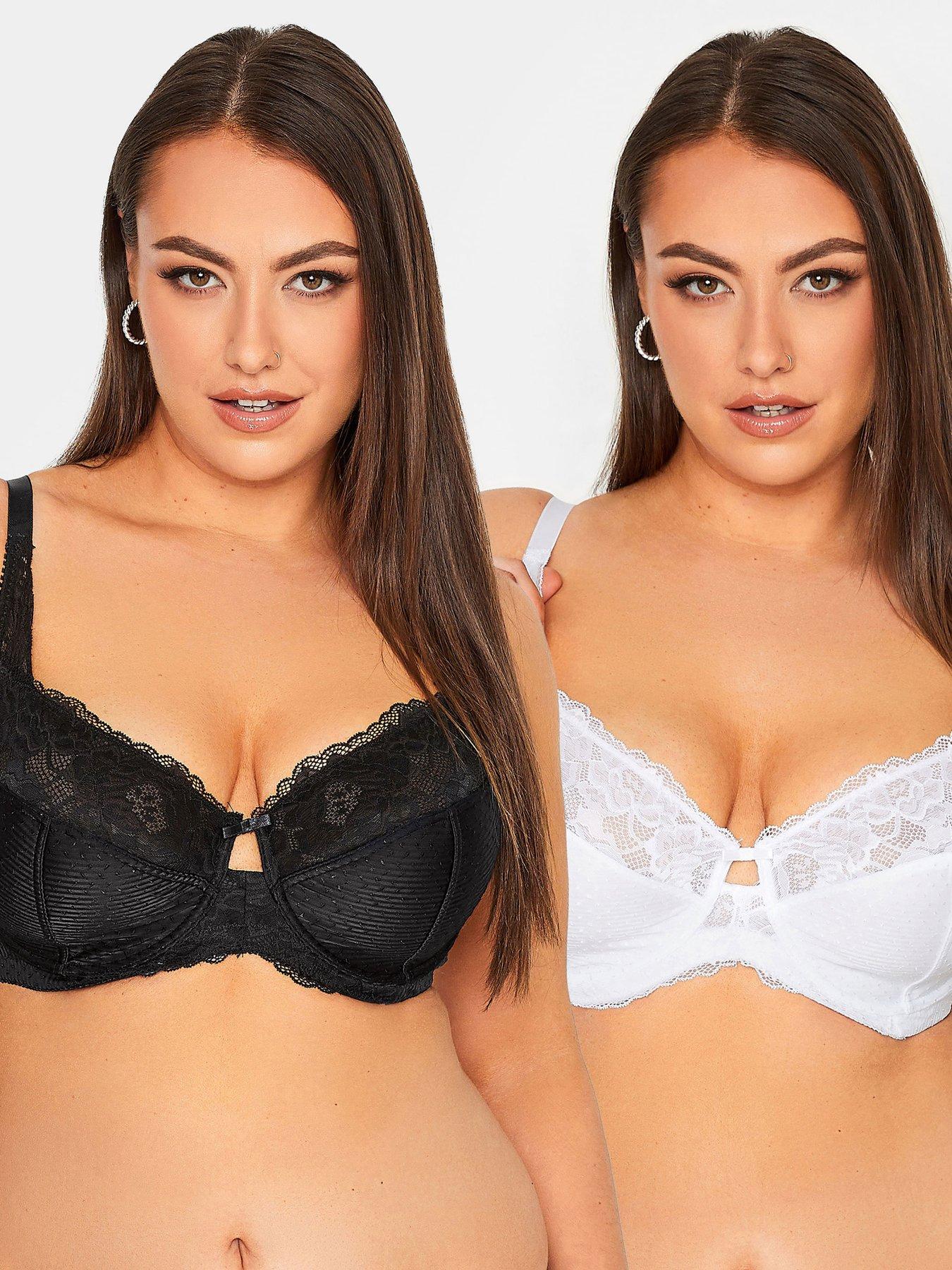2 Pack Black Plain and Spot Underwired T-Shirt Bras