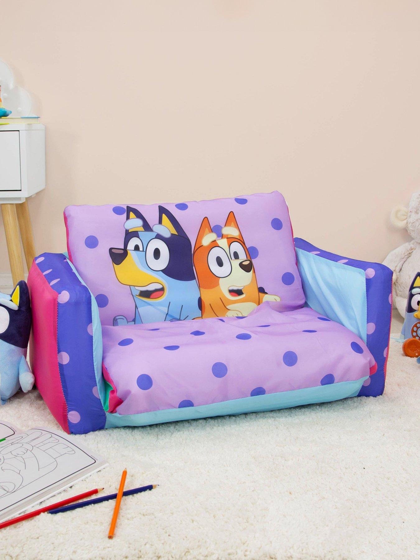 undefined Bluey Flip Out Mini Sofa - 2 in 1 kids inflatable sofa and lounger